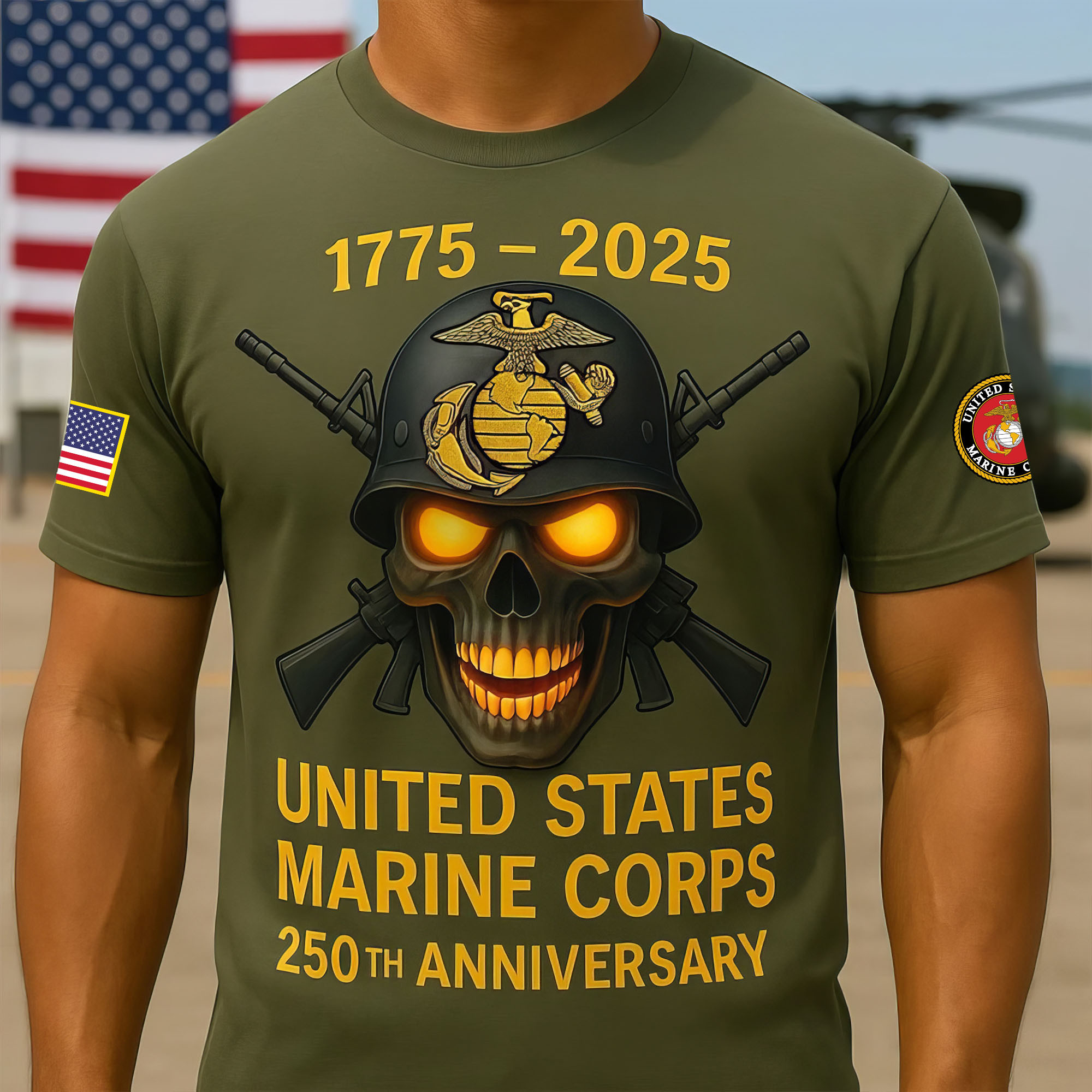 Premium USMC T-Shirt VPVC930234, 250th Anniversary Marine Corps Shirt, Gifts For Marine Veteran, Gifts On Father’s Day, Veterans Day