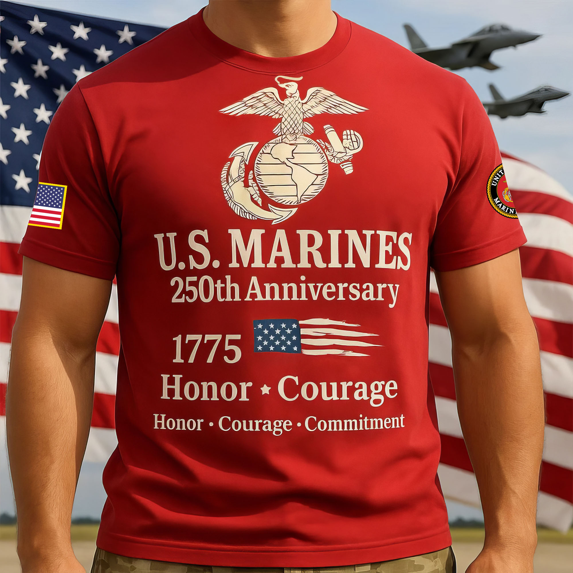 Premium USMC T-Shirt VPVC930235, 250th Anniversary Marine Corps Shirt, Gifts For Marine Veteran, Gifts On Father’s Day, Veterans Day