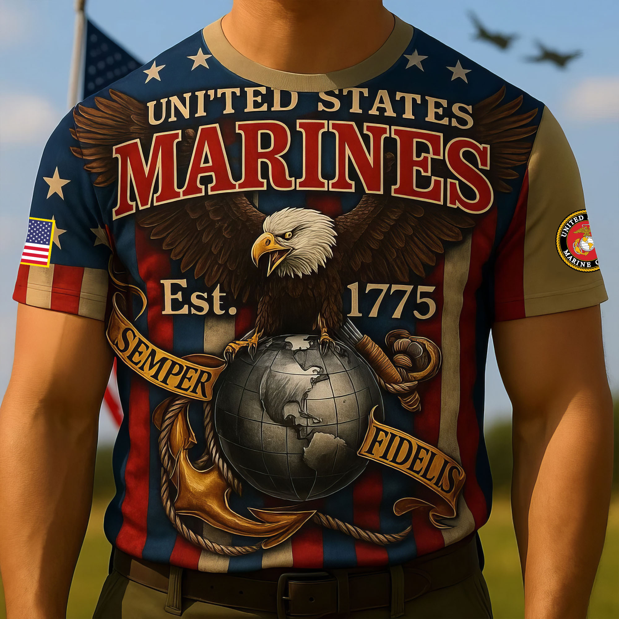 Premium USMC T-Shirt VPVC930236, 250th Anniversary Marine Corps Shirt, Gifts For Marine Veteran, Gifts On Father’s Day, Veterans Day