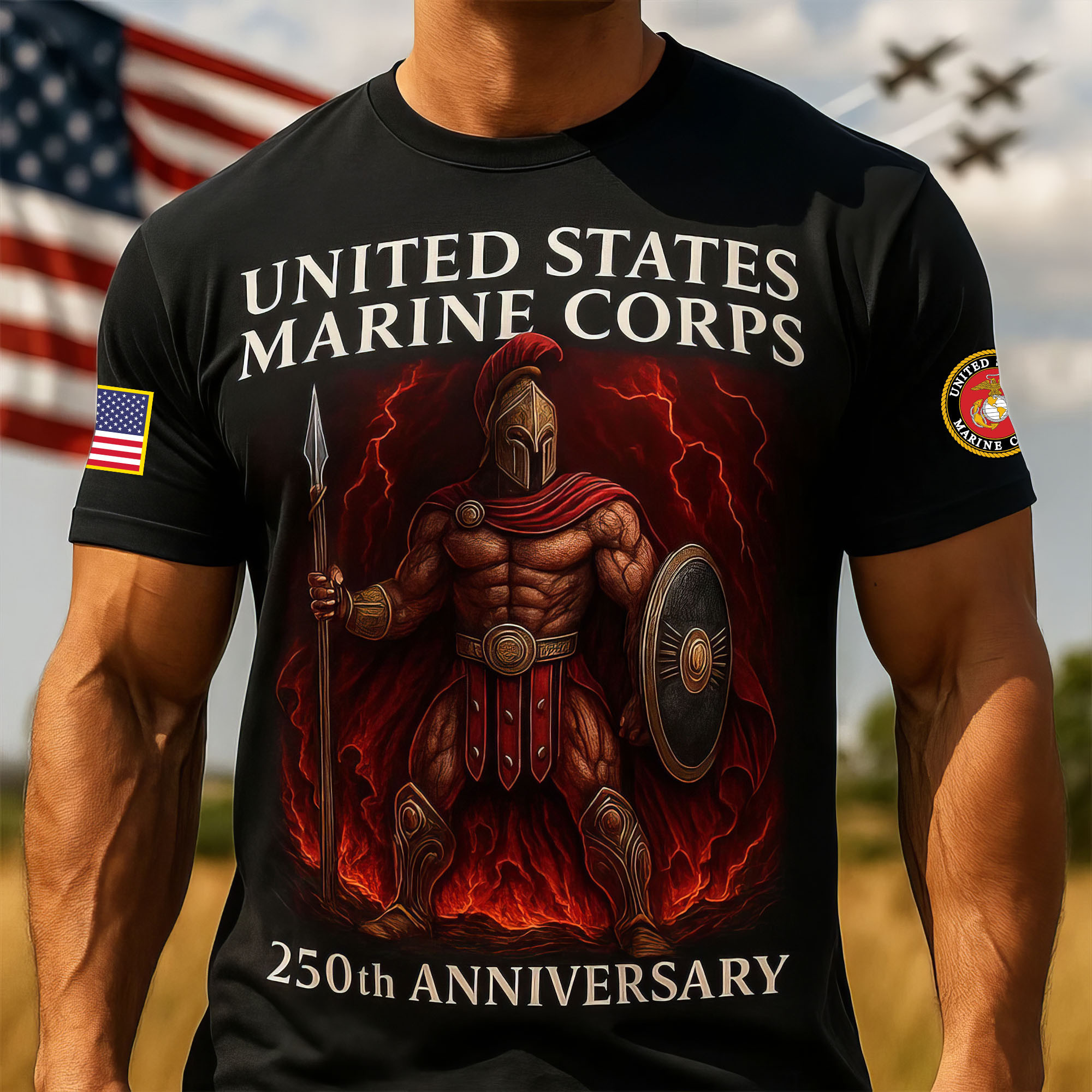 Premium USMC T-Shirt VPVC930239, 250th Anniversary Marine Corps Shirt, Gifts For Marine Veteran, Gifts On Father’s Day, Veterans Day