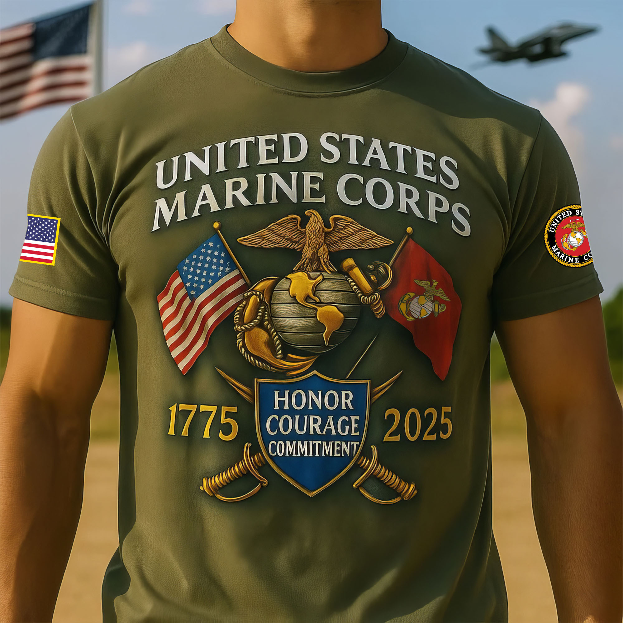 Premium USMC T-Shirt VPVC930240, 250th Anniversary Marine Corps Shirt, Gifts For Marine Veteran, Gifts On Father’s Day, Veterans Day