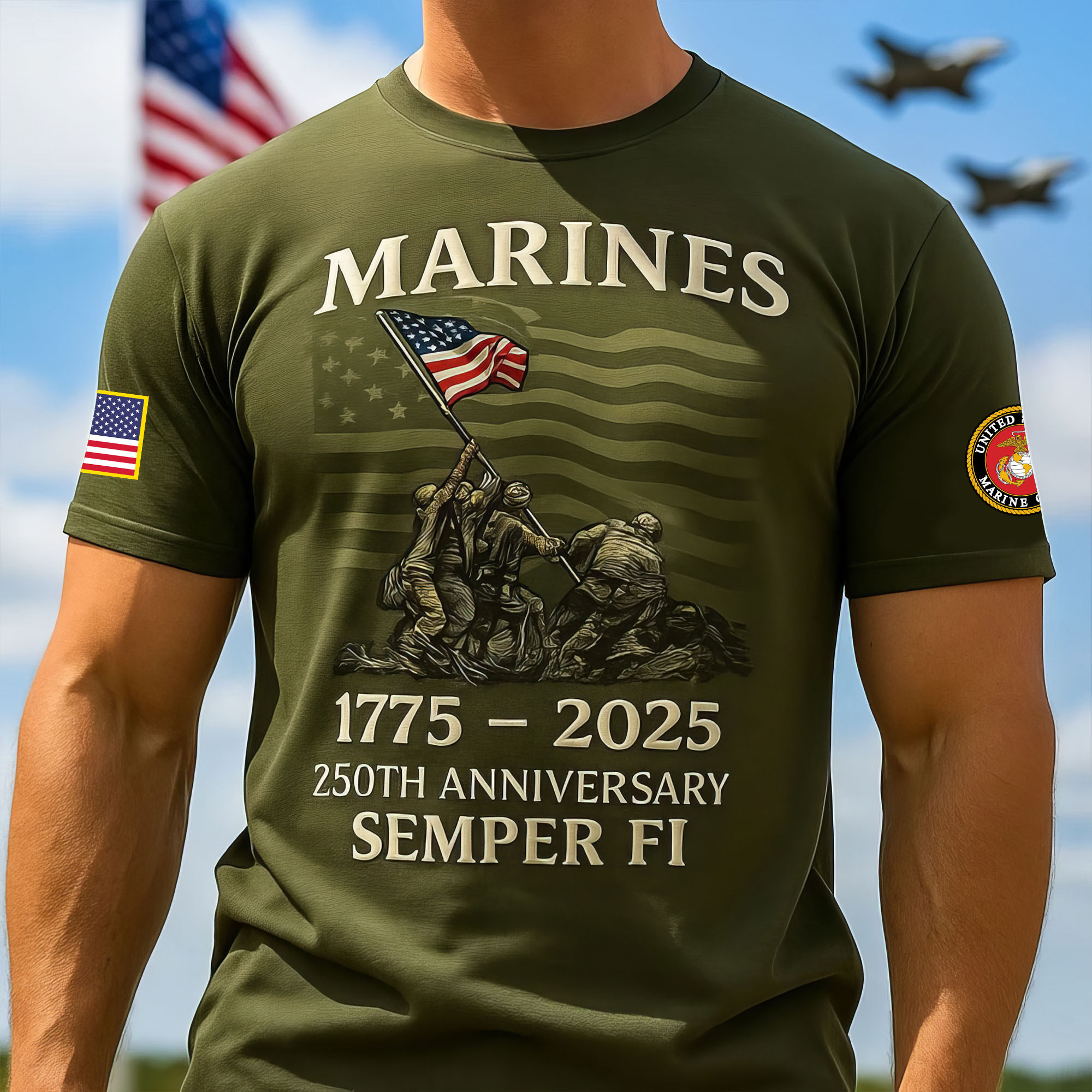 Premium USMC T-Shirt VPVC930241, 250th Anniversary Marine Corps Shirt, Gifts For Marine Veteran, Gifts On Father’s Day, Veterans Day