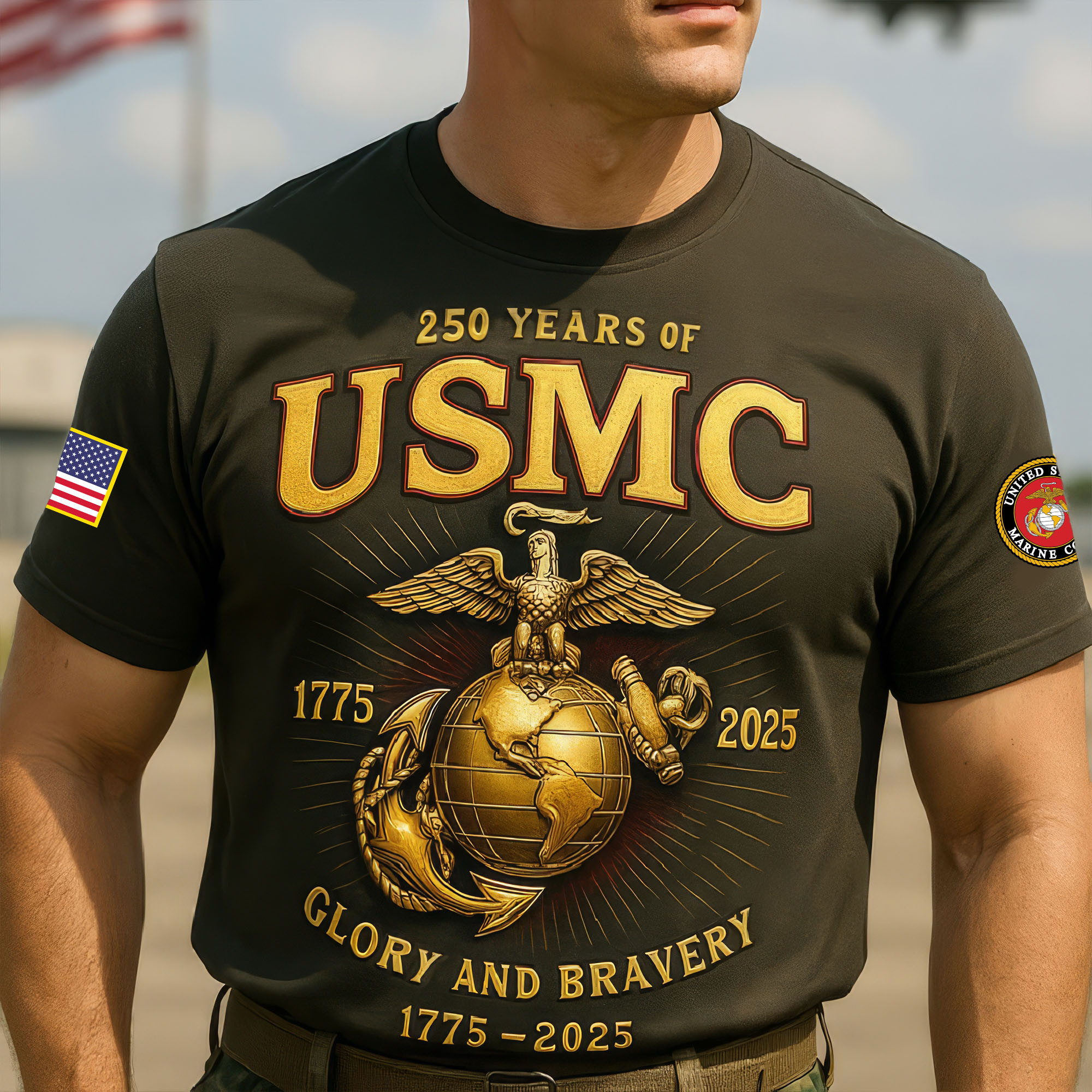 Premium USMC T-Shirt VPVC930243, 250th Anniversary Marine Corps Shirt, Gifts For Marine Veteran, Gifts On Father’s Day, Veterans Day