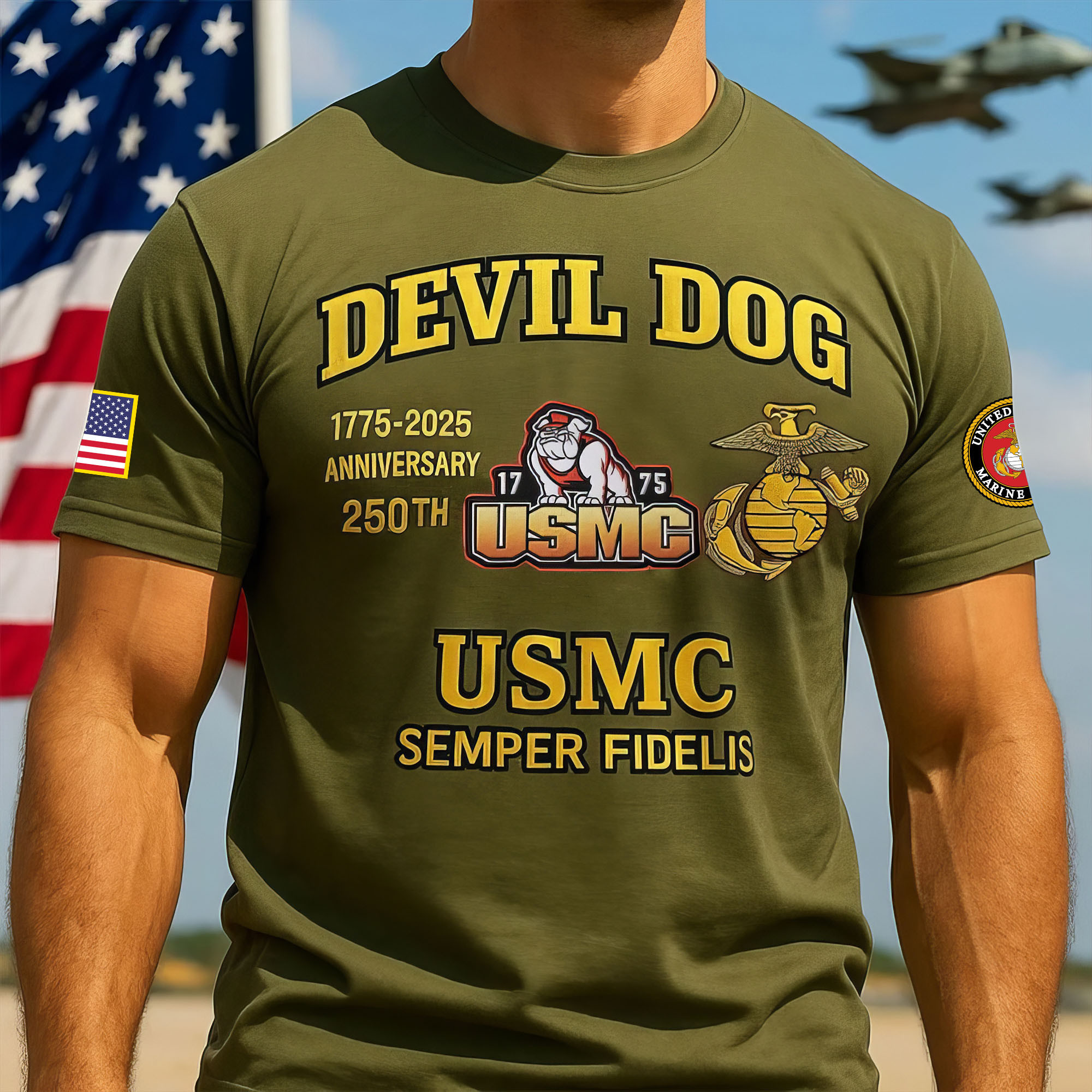 Premium USMC T-Shirt VPVC930244, 250th Anniversary Marine Corps Shirt, Gifts For Marine Veteran, Gifts On Father’s Day, Veterans Day