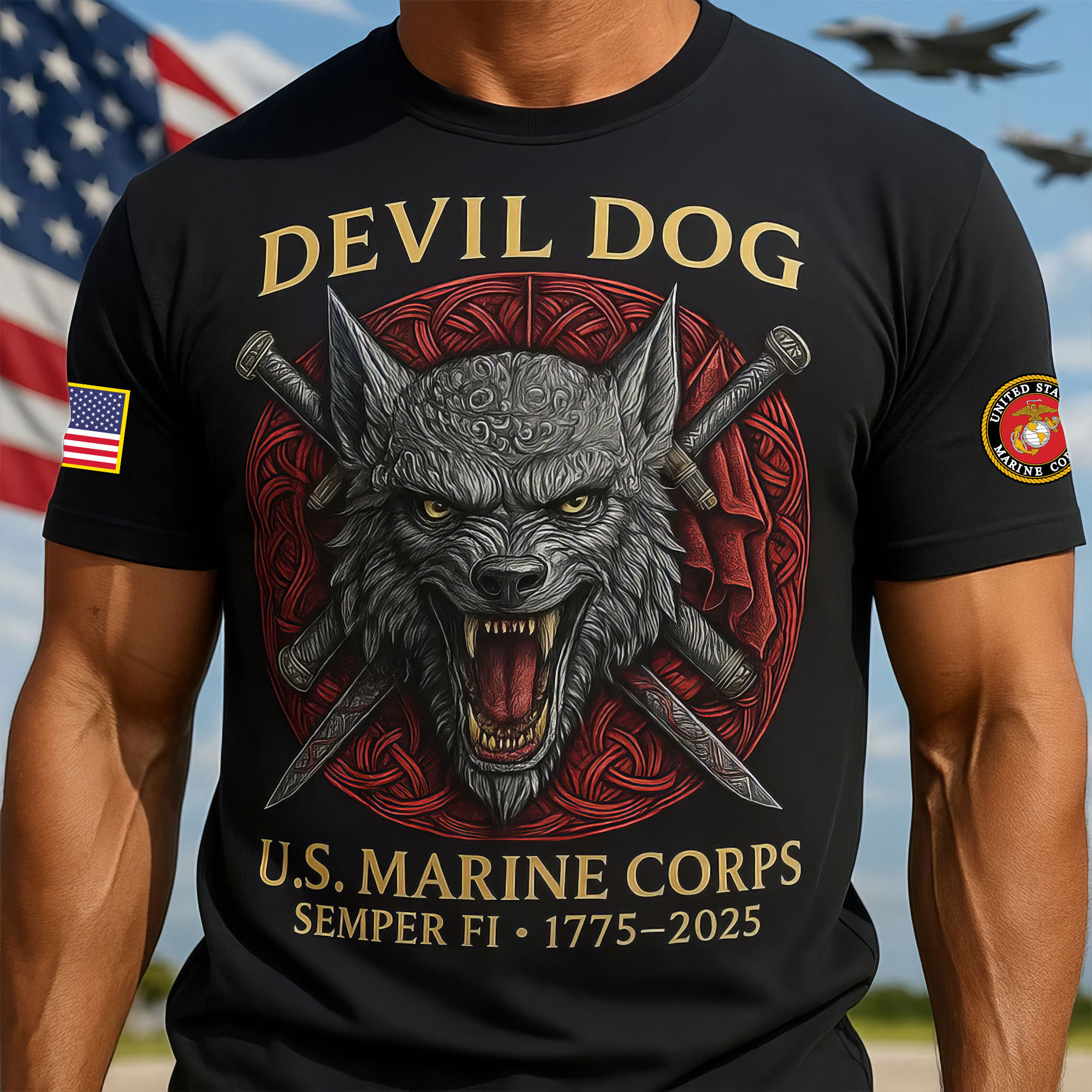 Premium USMC T-Shirt VPVC930247, 250th Anniversary Marine Corps Shirt, Gifts For Marine Veteran, Gifts On Father’s Day, Veterans Day