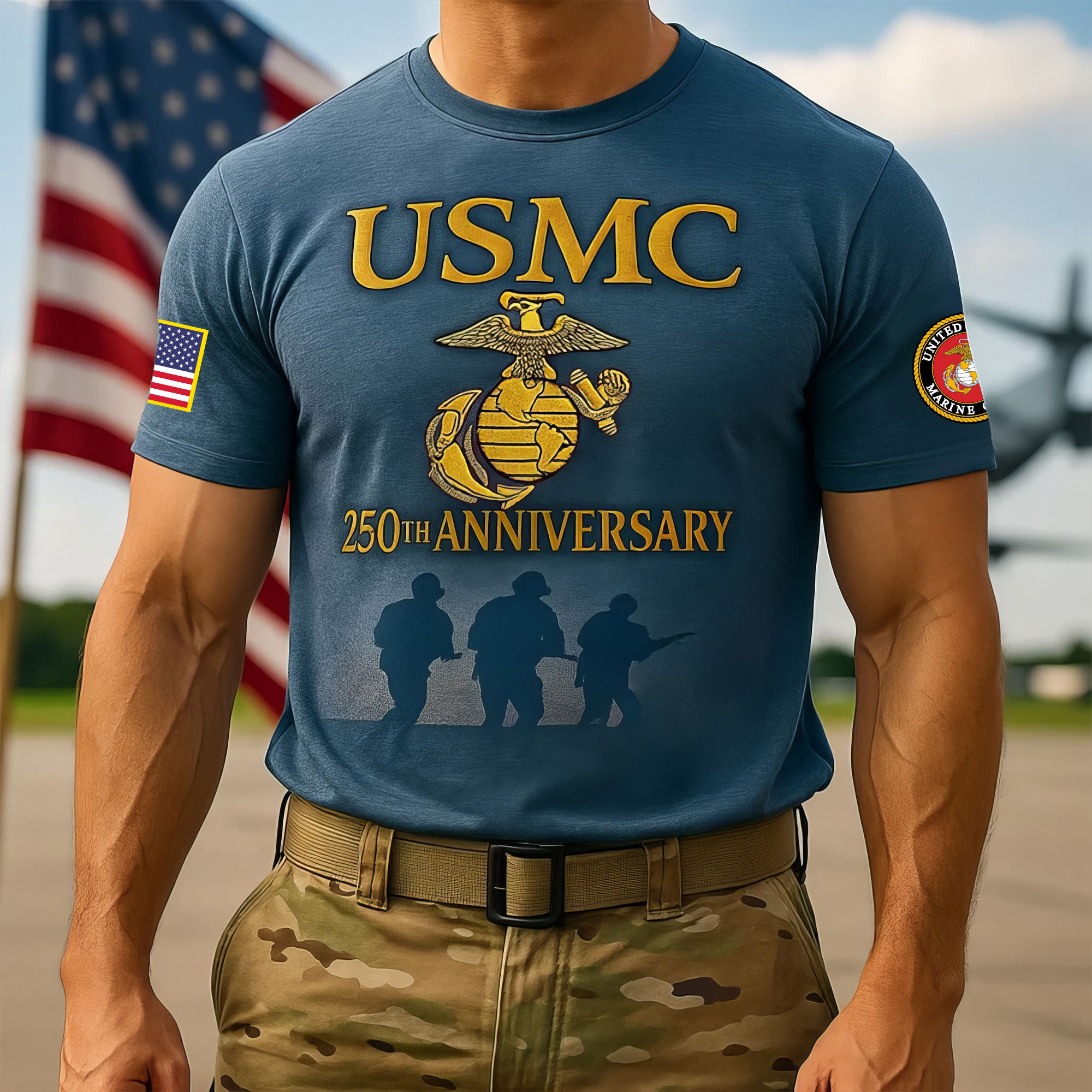 Premium USMC T-Shirt VPVC930258, 250th Anniversary Marine Corps Shirt, Gifts For Marine Veteran, Gifts On Father’s Day, Veterans Day