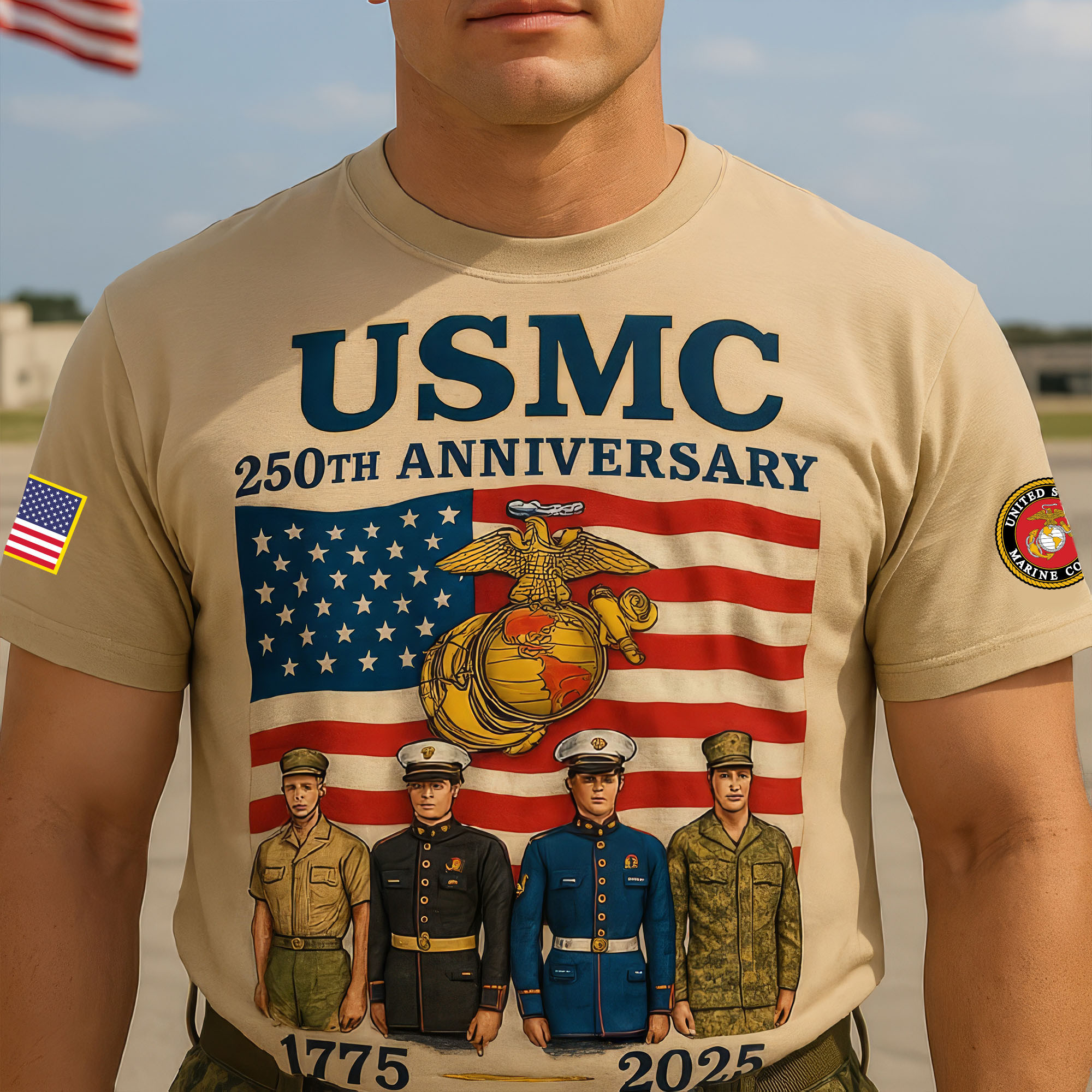 Premium USMC T-Shirt VPVC930261, 250th Anniversary Marine Corps Shirt, Gifts For Marine Veteran, Gifts On Father’s Day, Veterans Day