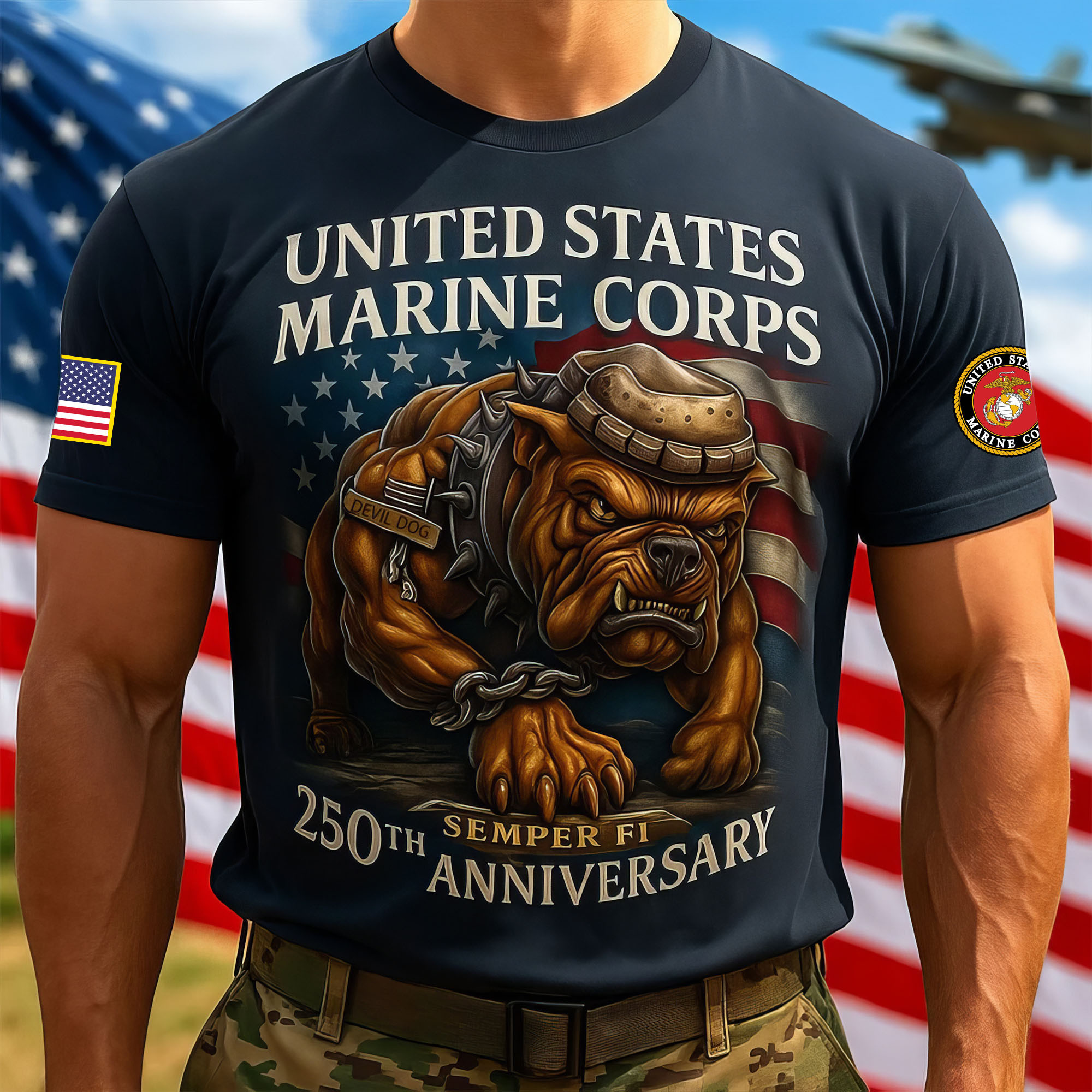 Premium USMC T-Shirt VPVC930262, 250th Anniversary Marine Corps Shirt, Gifts For Marine Veteran, Gifts On Father’s Day, Veterans Day