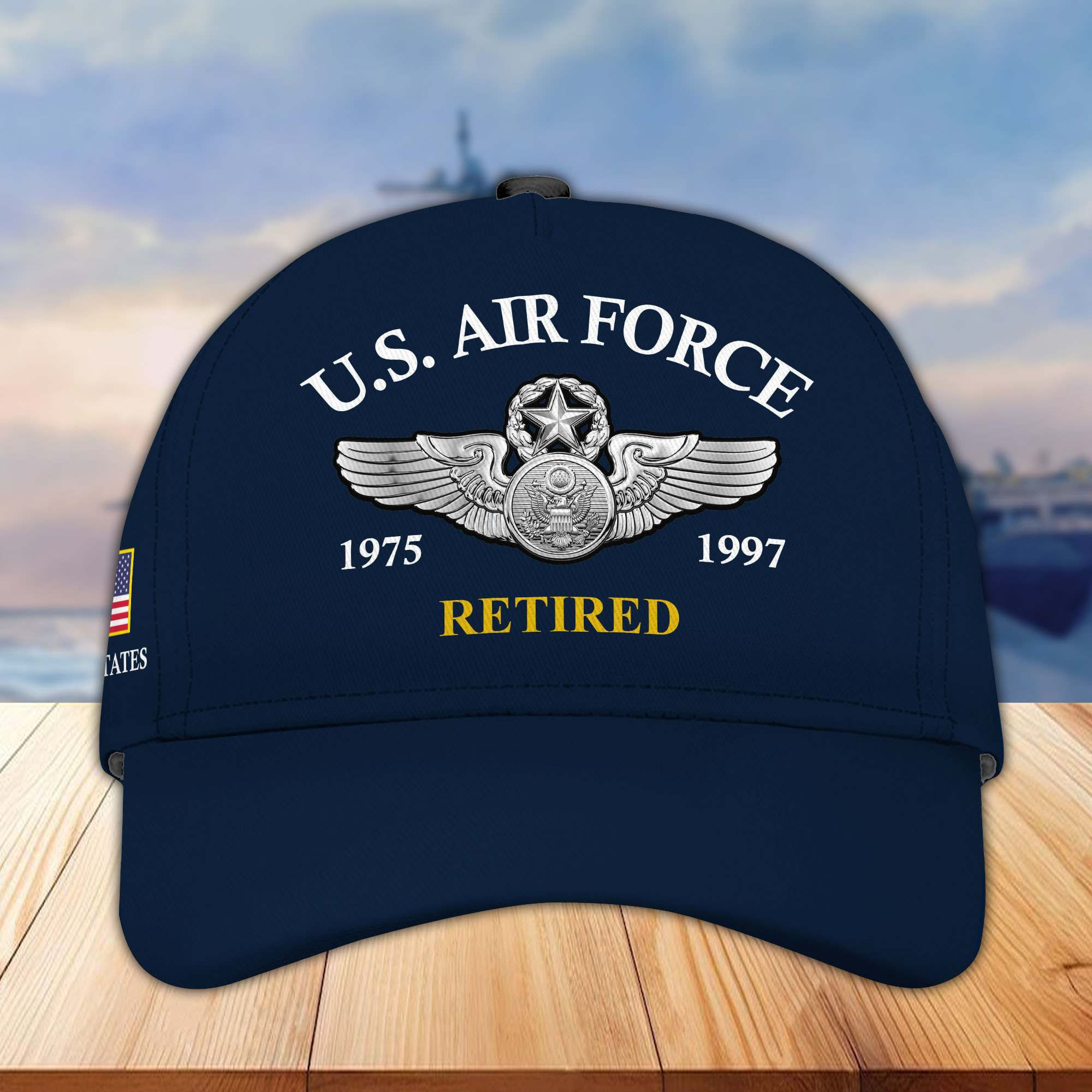Premium USAF With Chief Enlisted Aircrew Wings Custom Cap CPVC110810, Gifts For Air Force Retired