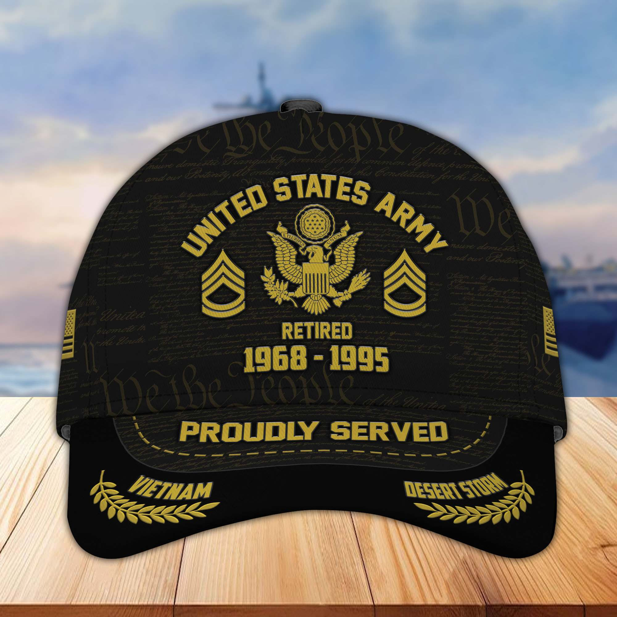 Premium US Army Retired Custom Cap CPVC110811
