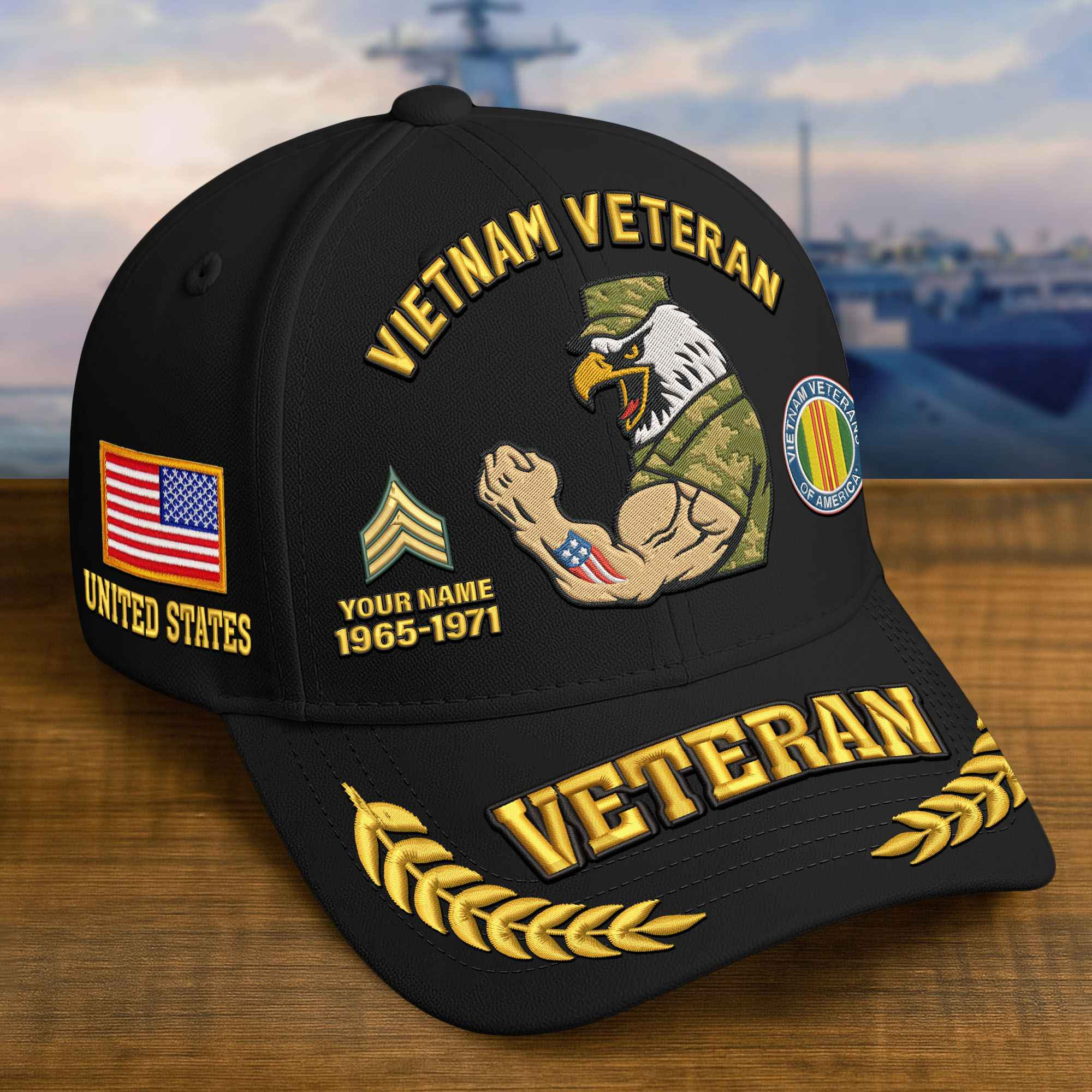 Premium Custom Vietnam Veteran Embroidered Cap CPVC130811