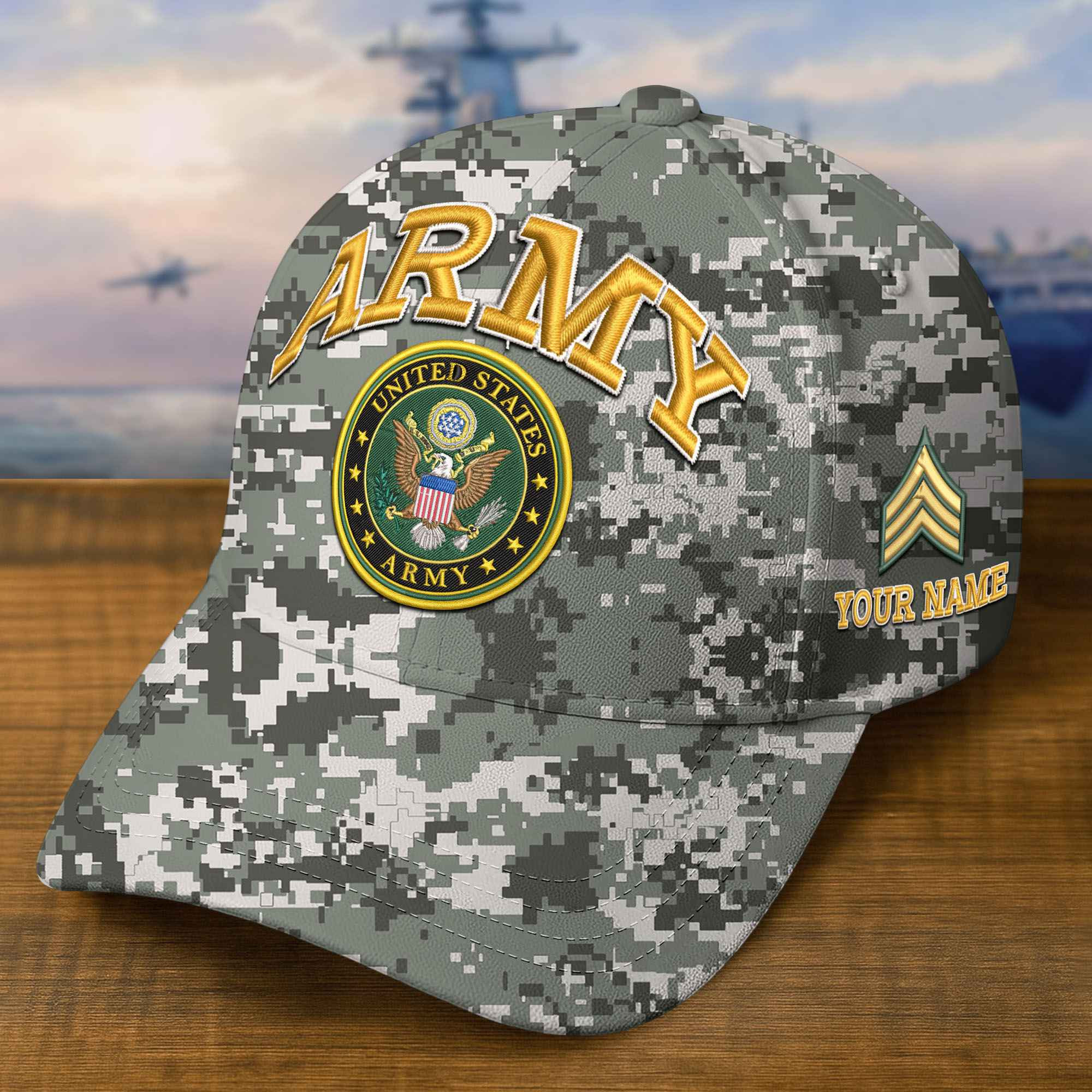 Premium US Army Embroidered Hat VPVC309202, Custom Name & Rank, Gifts For Army Veteran, Gifts On Father’s Day, Veterans Day