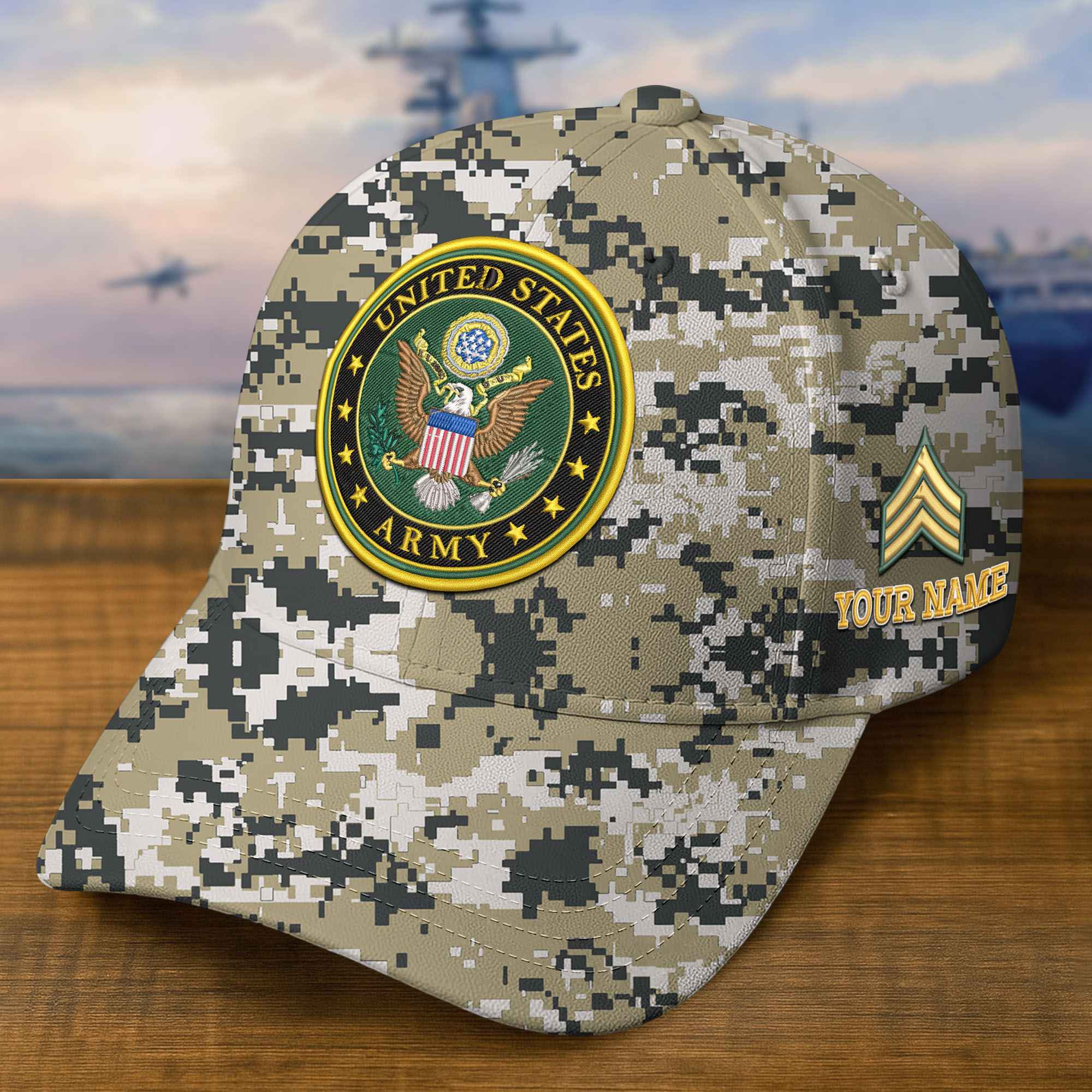 Premium US Army Embroidered Hat VPVC309301, Custom Name & Rank, Gifts For Army Veteran, Gifts On Father’s Day, Veterans Day