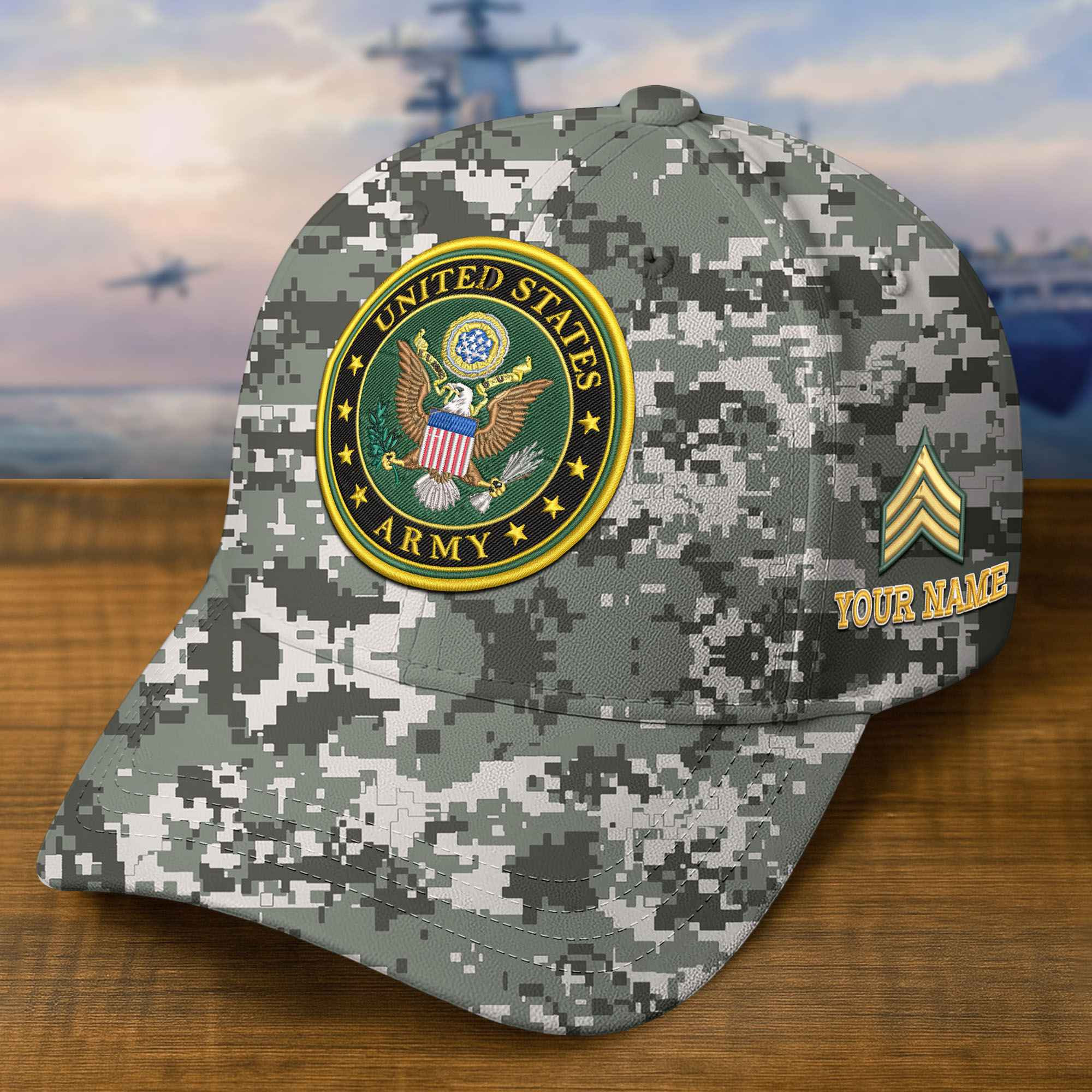 Premium US Army Embroidered Hat VPVC309302, Custom Name & Rank, Gifts For Army Veteran, Gifts On Father’s Day, Veterans Day