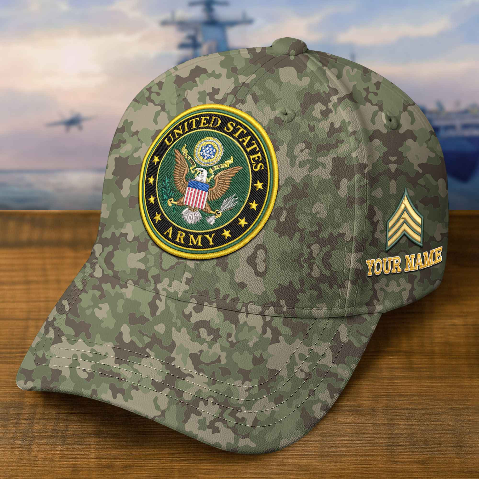 Premium US Army Embroidered Hat VPVC309303, Custom Name & Rank, Gifts For Army Veteran, Gifts On Father’s Day, Veterans Day