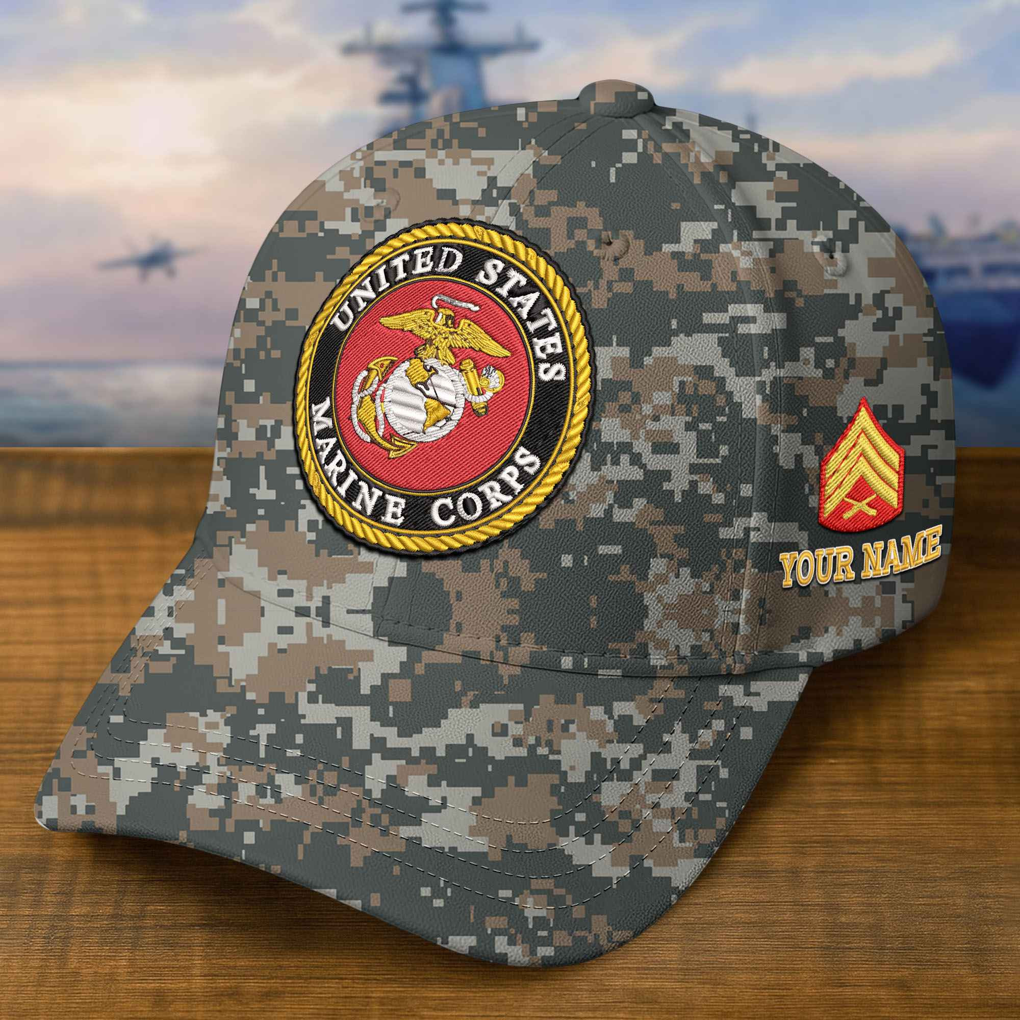 Premium Custom USMC Embroidered Hat VPVC309307, Gifts For Marine Veteran, Gifts On Father’s Day, Veterans Day
