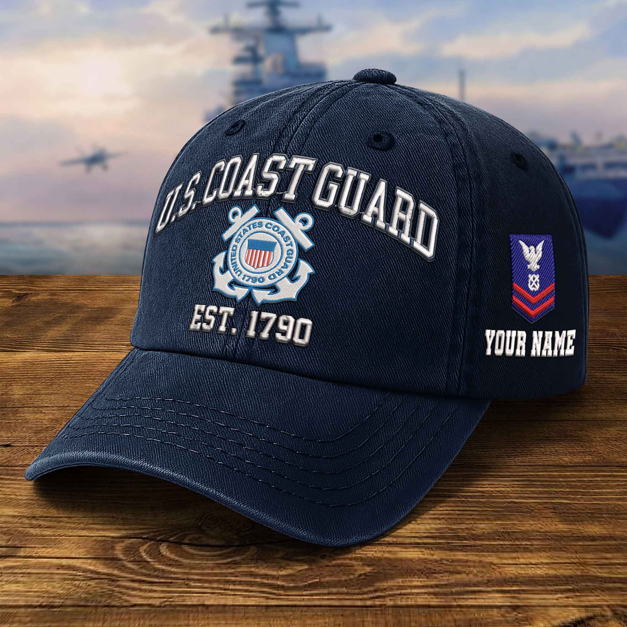 Premium Custom USCG Embroidered Hat VPVC309505, Gifts For Coast Guard Veteran, Gifts On Father’s Day, Veterans Day