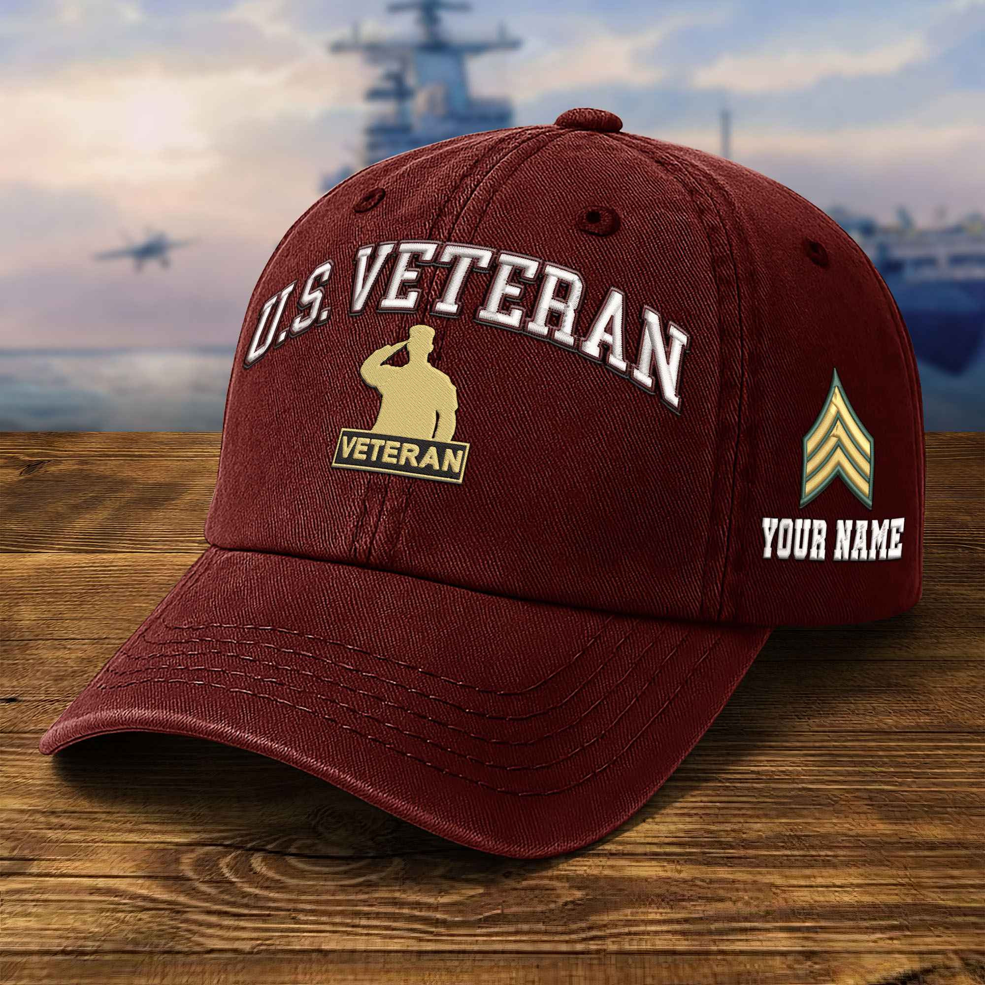 Premium Custom US Veteran Embroidered Hat VPVC309506, Gifts For US Veteran, Gifts On Father’s Day, Veterans Day