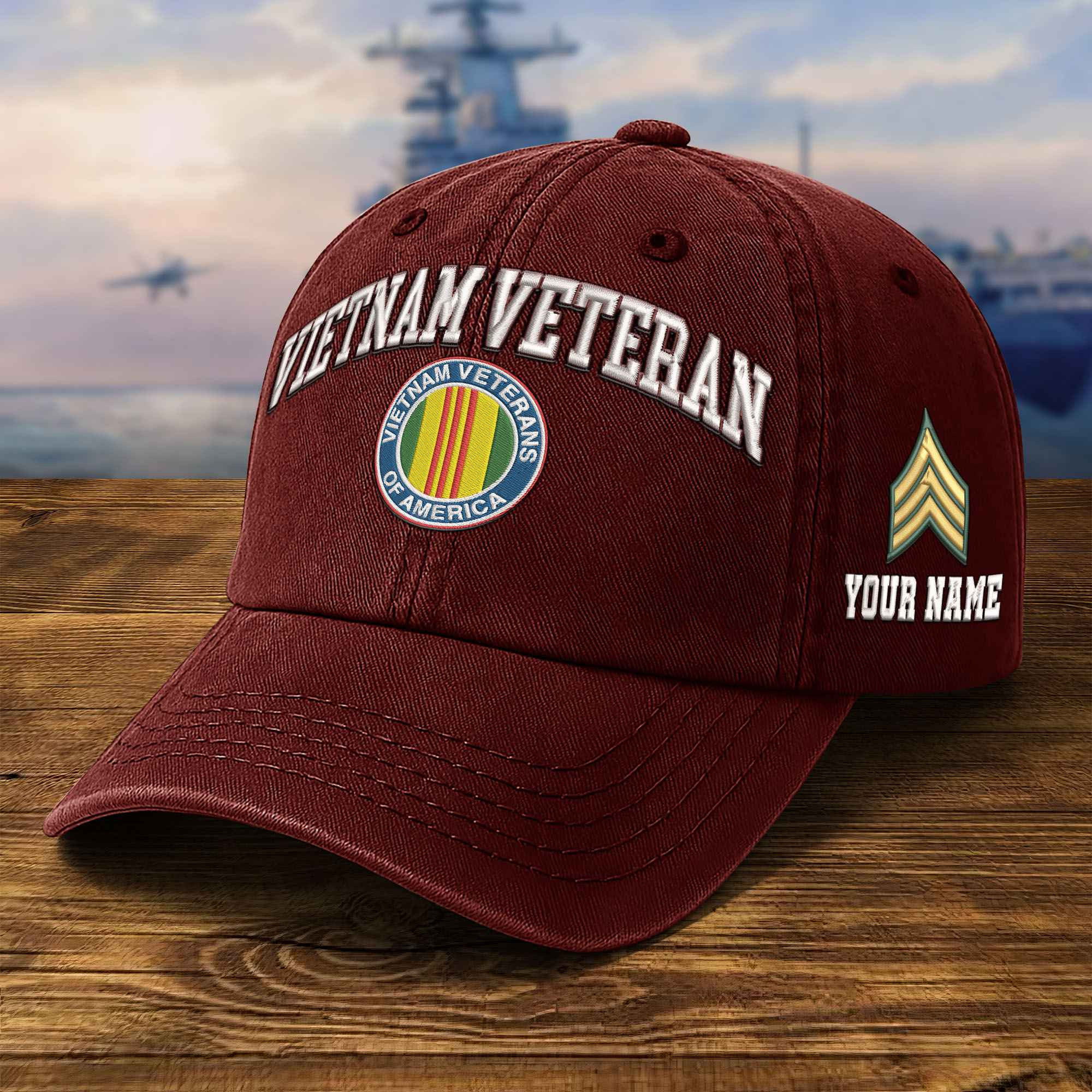 Premium Custom Vietnam Veteran Embroidered Hat VPVC309507, Gifts For Vietnam Veteran, Gifts On Father’s Day, Veterans Day