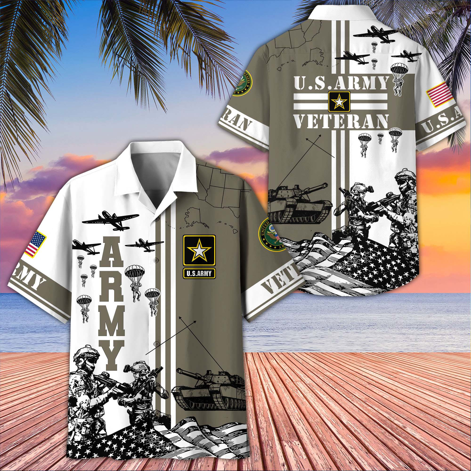 Premium US Army Hawaiian Shirt CPVC210810