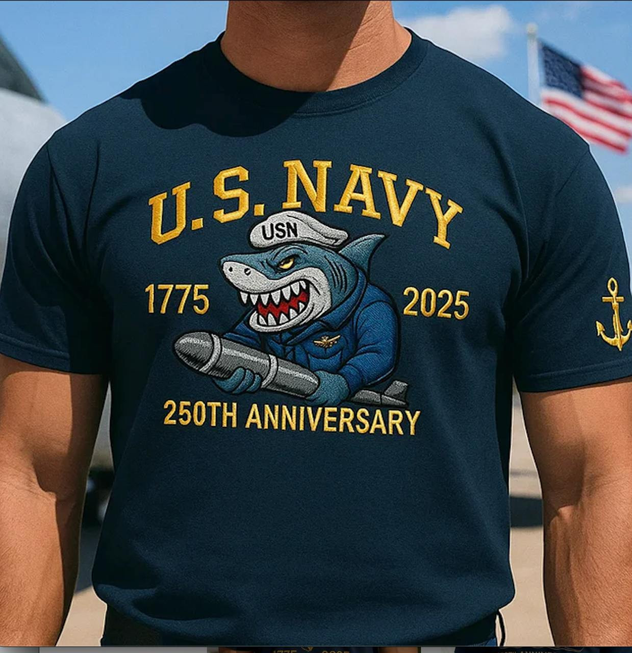 Premium 250th Anniversary Navy T-Shirt CPVC220810