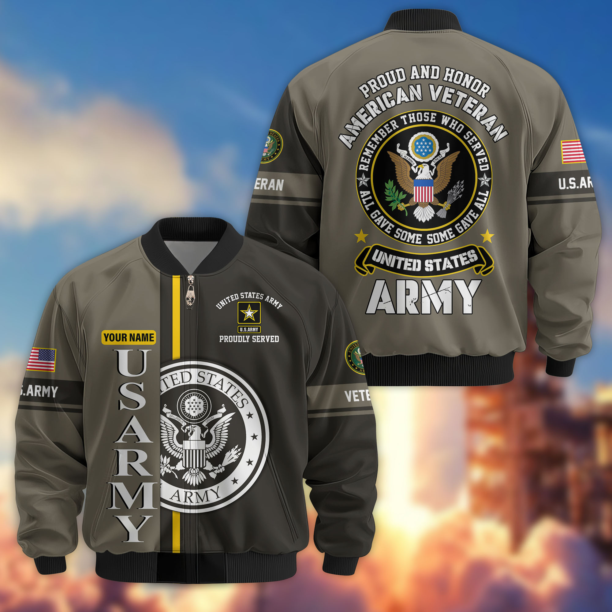 Premium Custom US Army Veteran Bomber Jacket VPVC802110, Gifts For US Army Veteran, Gifts On Father’s Day, Veterans Day