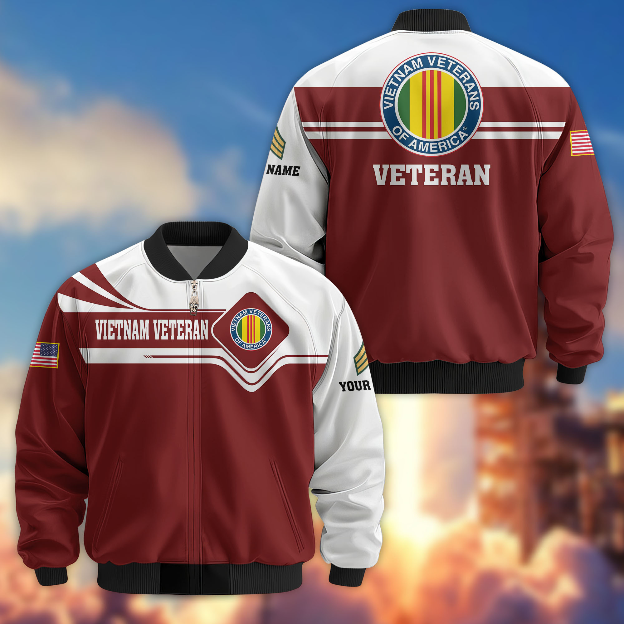 Premium Custom Vietnam Veteran Bomber Jacket VPVC802706, Gifts For Vietnam Veteran, Gifts On Father’s Day, Veterans Day