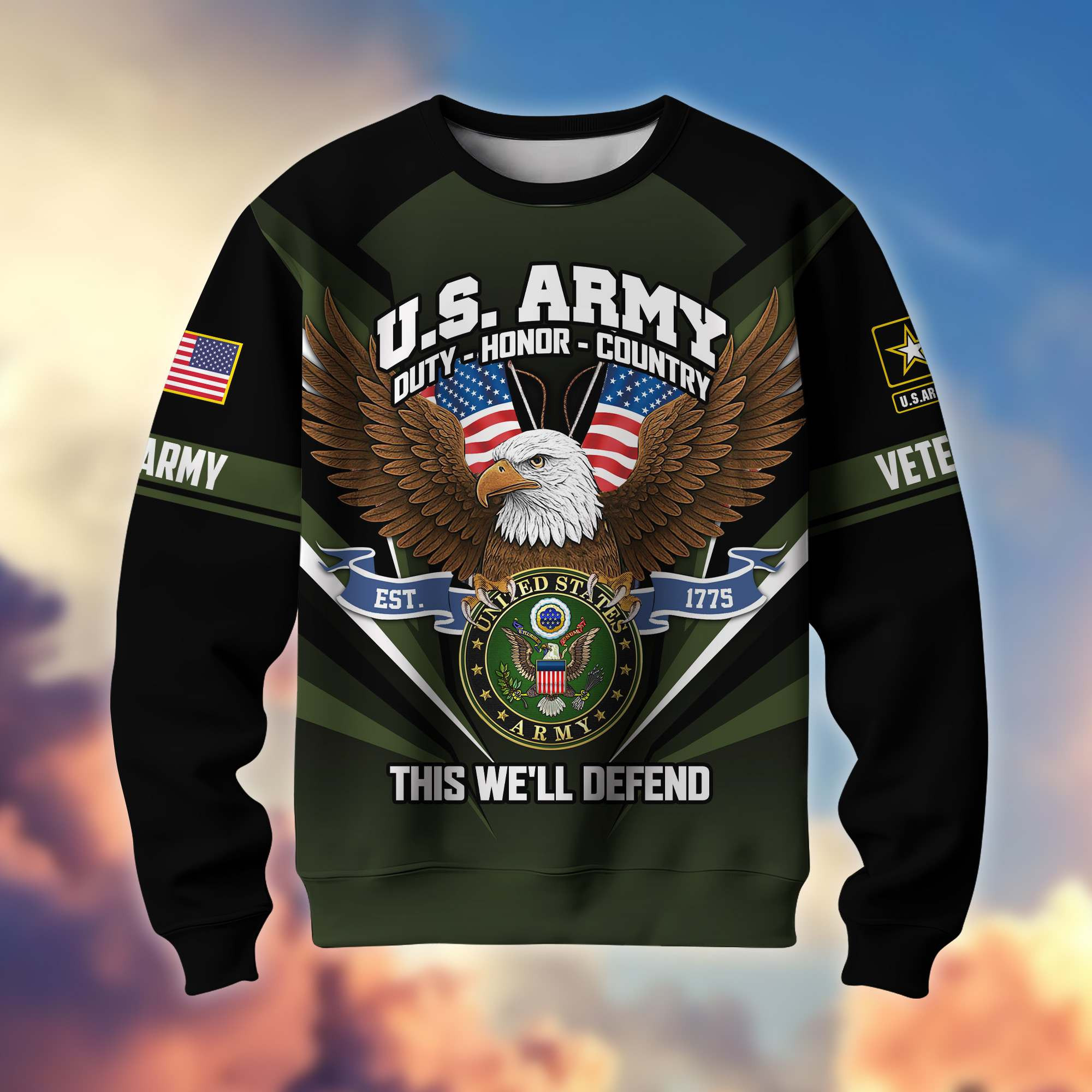 Premium US Veterans Sweatshirt ATTN140822, Gifts For US Veterans, Gifts On Father’s Day, Veterans Day