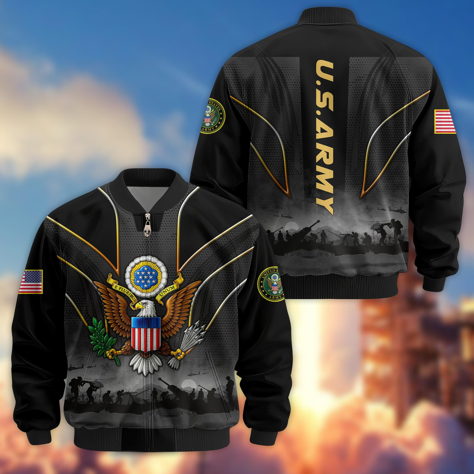 Premium US Veterans Bomber Jacket BPHN110811, Gifts For US Veterans, Gifts On Father’s Day, Veterans Day