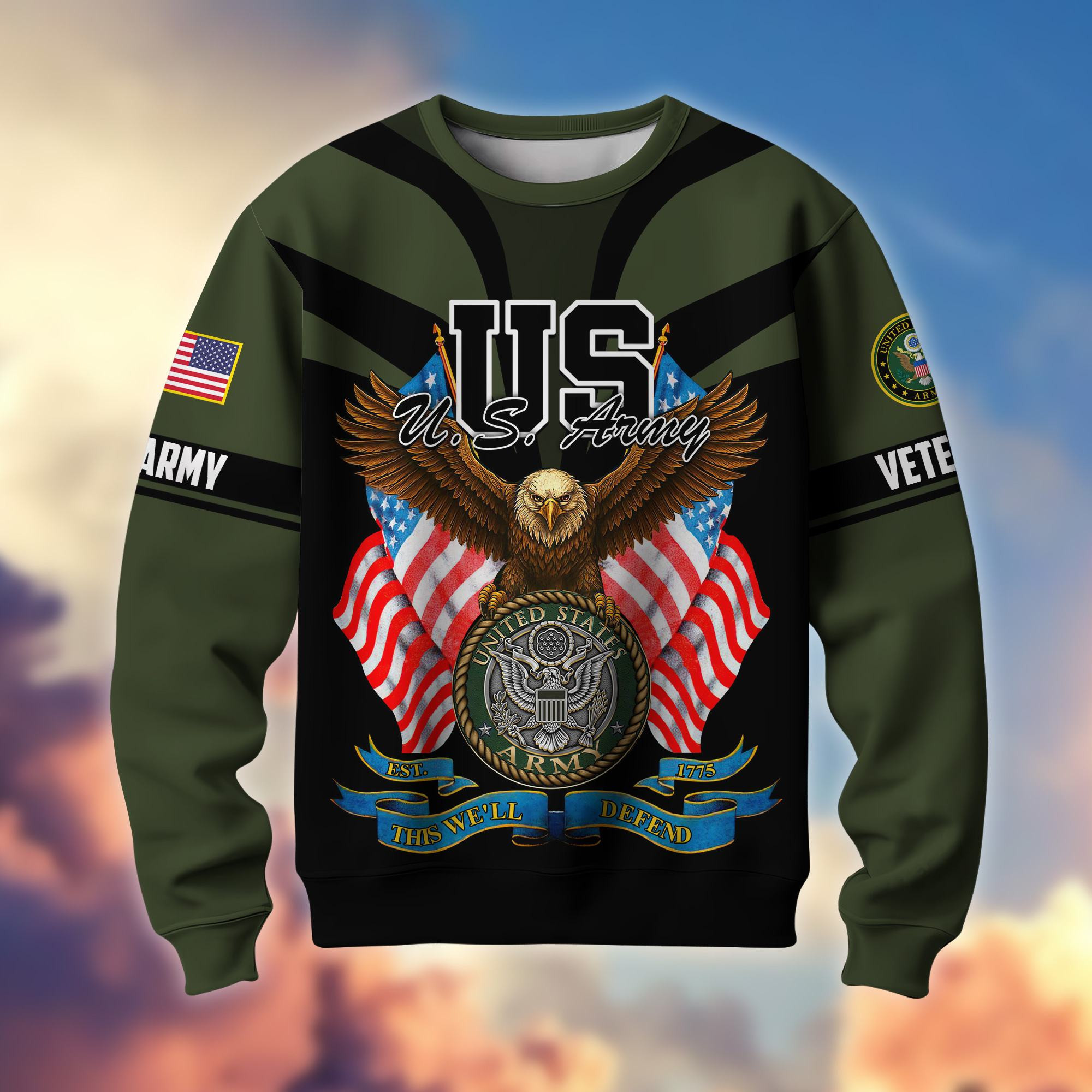 Premium US Veterans Sweatshirt ATTN140821, Gifts For US Veterans, Gifts On Father’s Day, Veterans Day