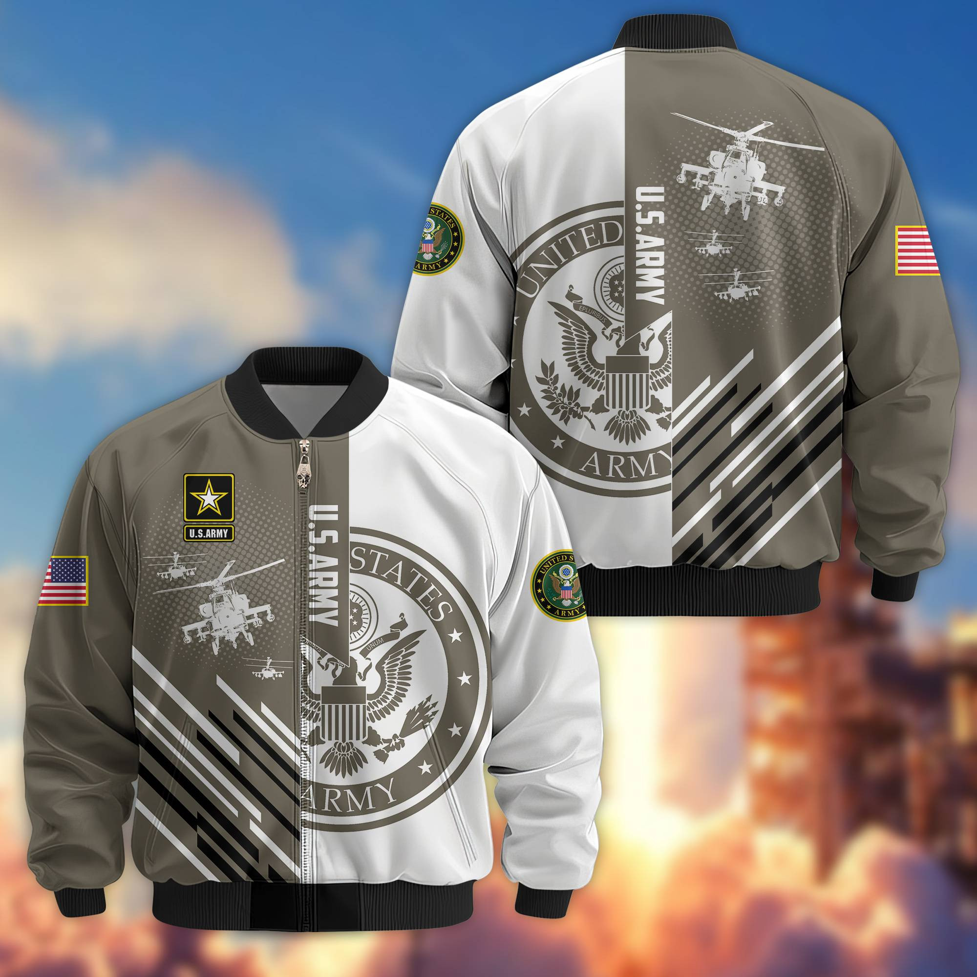 Premium US Army Veteran Bomber Jacket VPVC803401, Gifts For US Army Veteran, Gifts On Father’s Day, Veterans Day