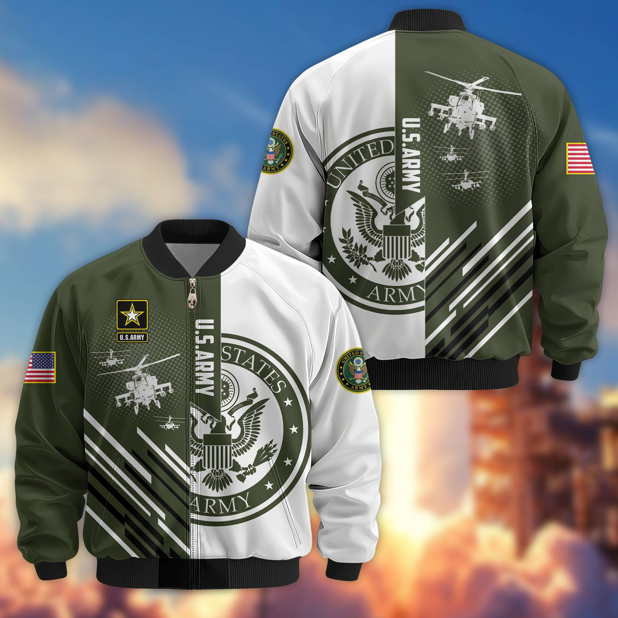 Premium US Army Veteran Bomber Jacket VPVC803410, Gifts For US Army Veteran, Gifts On Father’s Day, Veterans Day