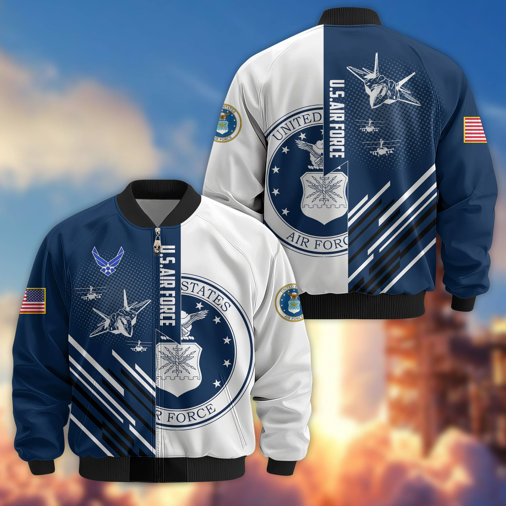 Premium USAF Veteran Bomber Jacket VPVC803404, Gifts For US Air Force Veteran, Gifts On Father’s Day, Veterans Day