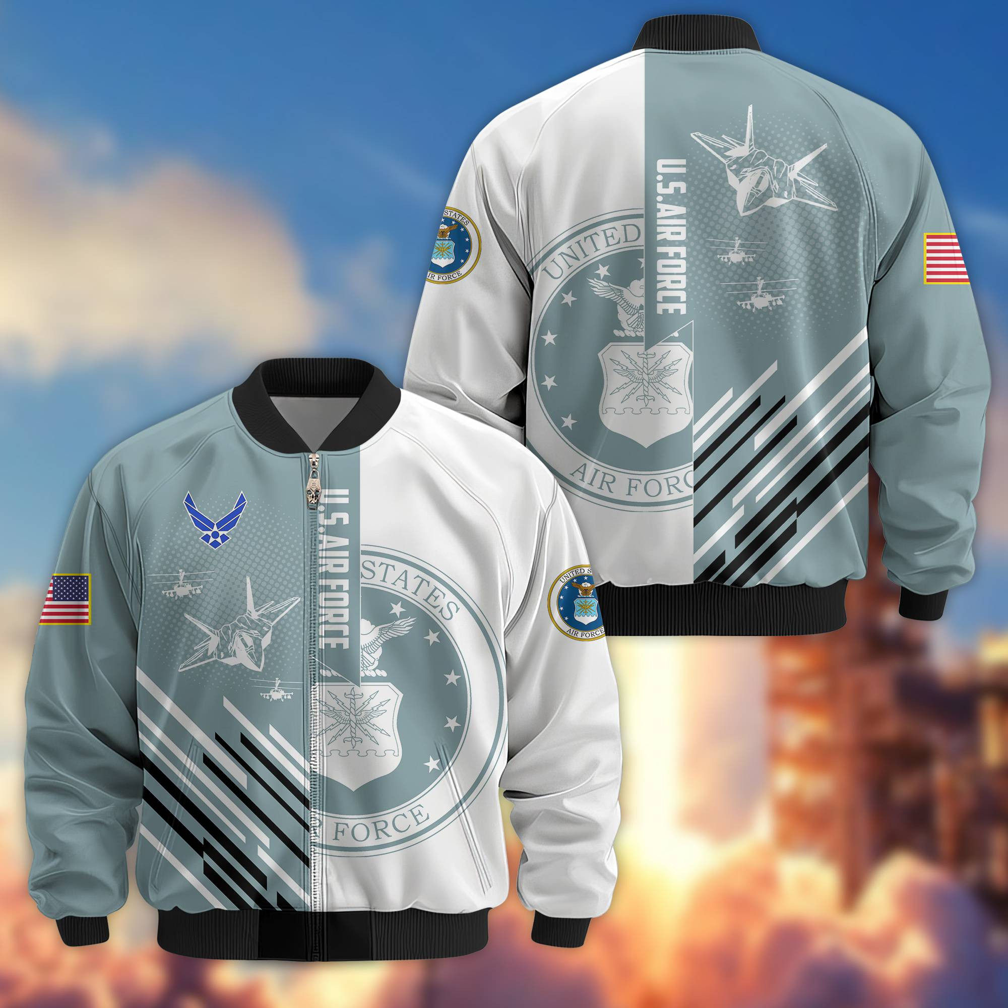 Premium USAF Veteran Bomber Jacket VPVC803412, Gifts For US Air Force Veteran, Gifts On Father’s Day, Veterans Day