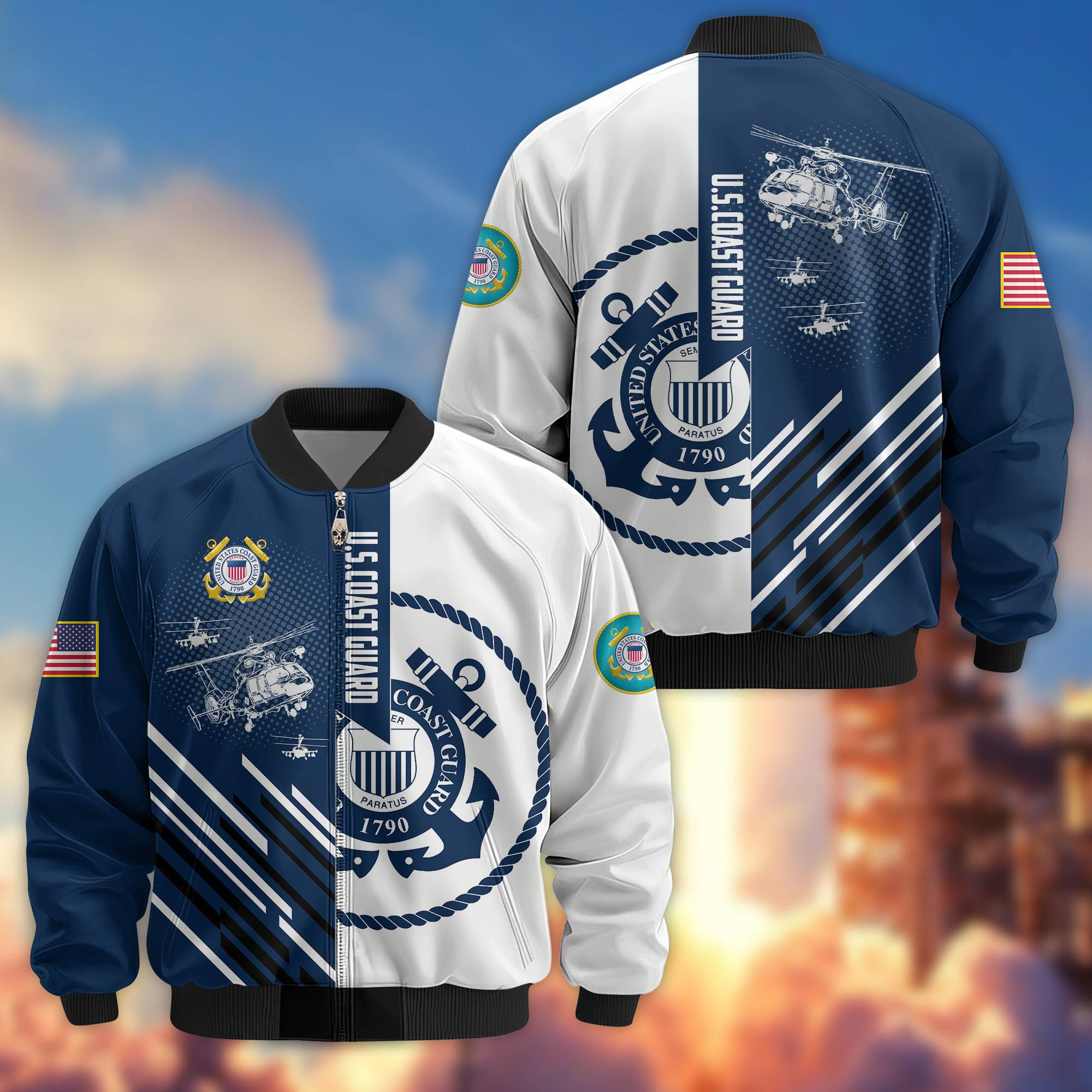 Premium USCG Veteran Bomber Jacket VPVC803405, Gifts For Coast Guard Veteran, Gifts On Father’s Day, Veterans Day