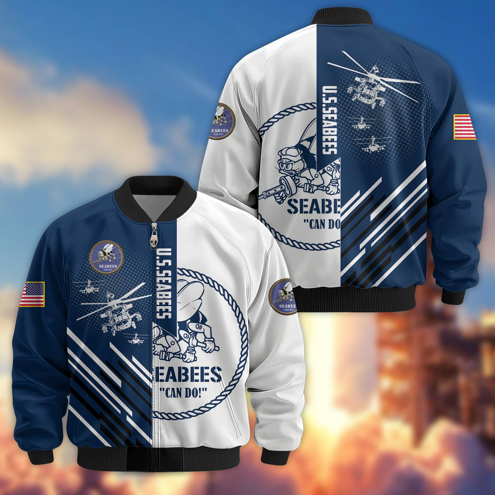 Premium US Seabees Bomber Jacket VPVC803409, Gifts For Seabees Veteran, Gifts On Father’s Day, Veterans Day