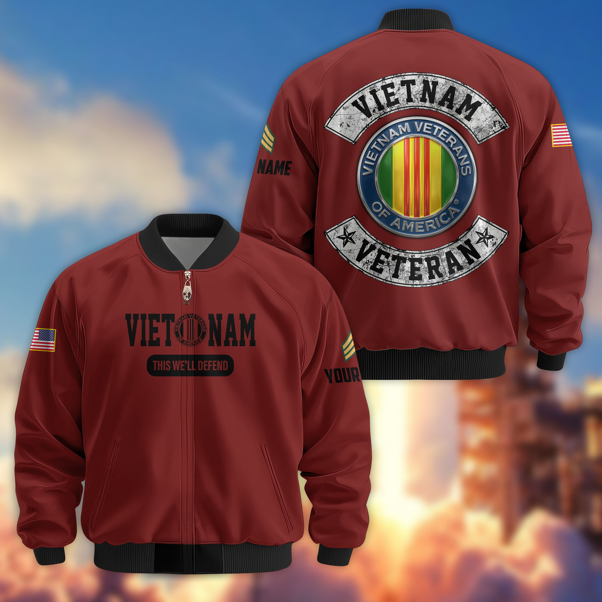 Premium Custom Vietnam Veteran Bomber Jacket VPVC803206, Gifts For Vietnam Veteran, Gifts On Father’s Day, Veterans Day