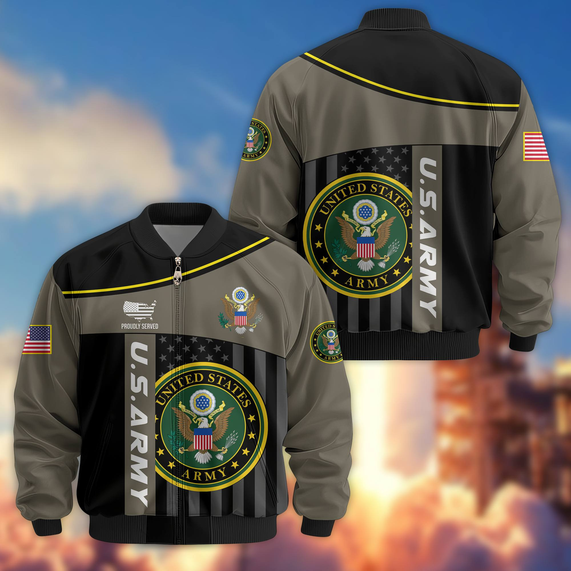 Premium US Army Veteran Bomber Jacket VPVC803501, Gifts For US Army Veteran, Gifts On Father’s Day, Veterans Day