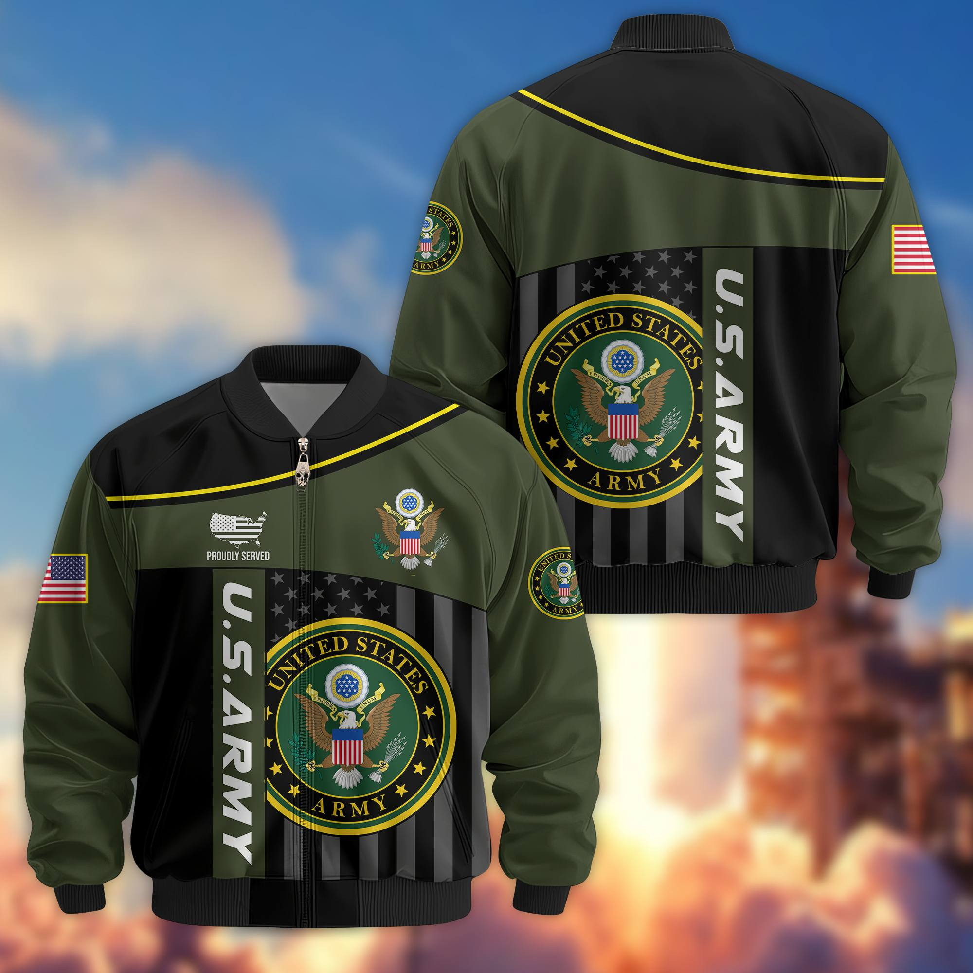 Premium US Army Veteran Bomber Jacket VPVC803510, Gifts For US Army Veteran, Gifts On Father’s Day, Veterans Day