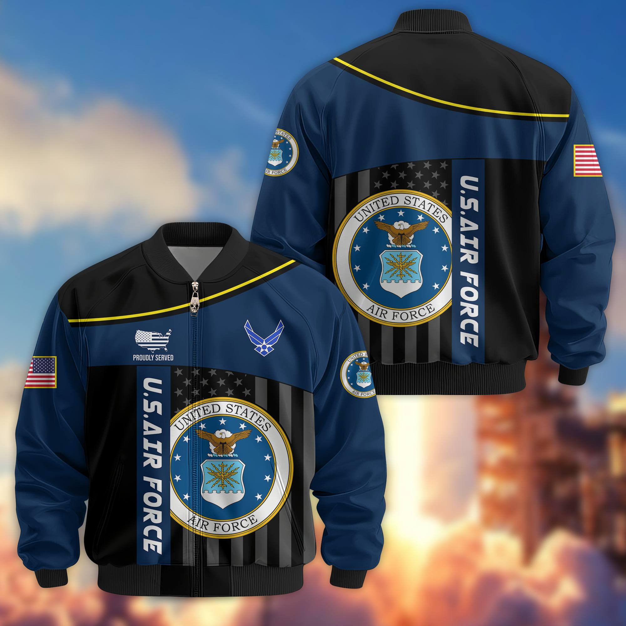Premium USAF Veteran Bomber Jacket VPVC803504, Gifts For US Air Force Veteran, Gifts On Father’s Day, Veterans Day