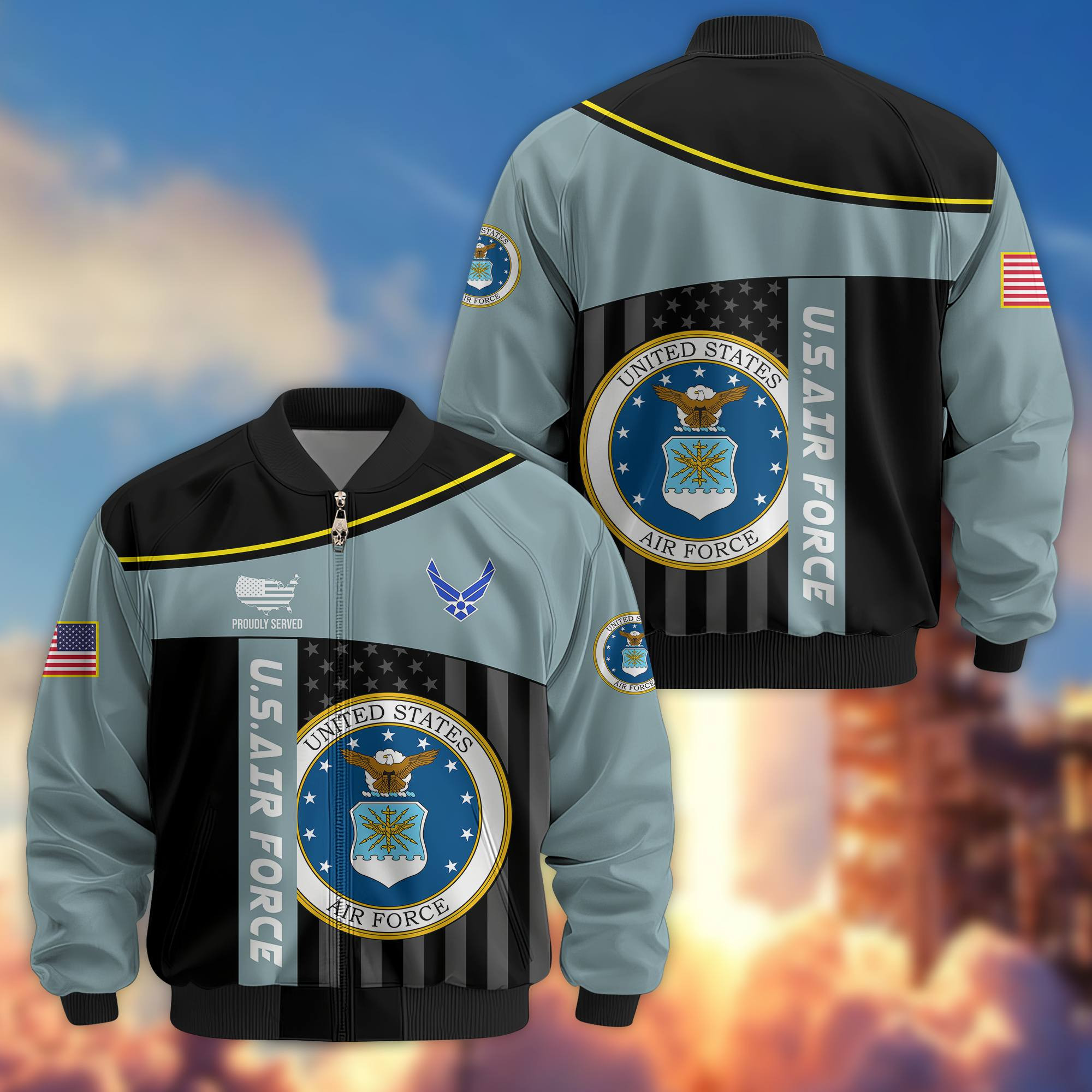 Premium USAF Veteran Bomber Jacket VPVC803512, Gifts For US Air Force Veteran, Gifts On Father’s Day, Veterans Day