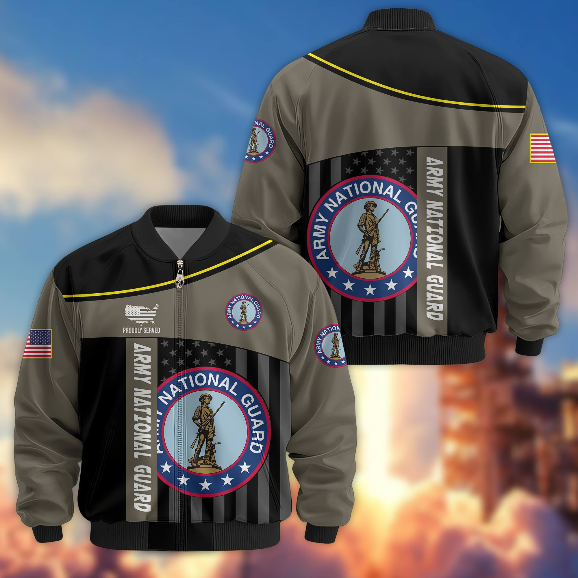 Premium US Army National Guard Veteran Bomber Jacket VPVC803508, Gifts For Army National Guard Veteran, Gifts On Father’s Day, Veterans Day
