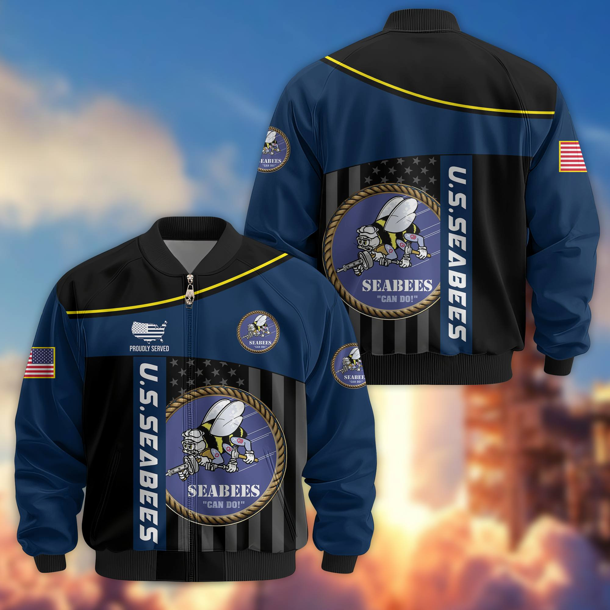Premium US Seabees Bomber Jacket VPVC803509, Gifts For Seabees Veteran, Gifts On Father’s Day, Veterans Day