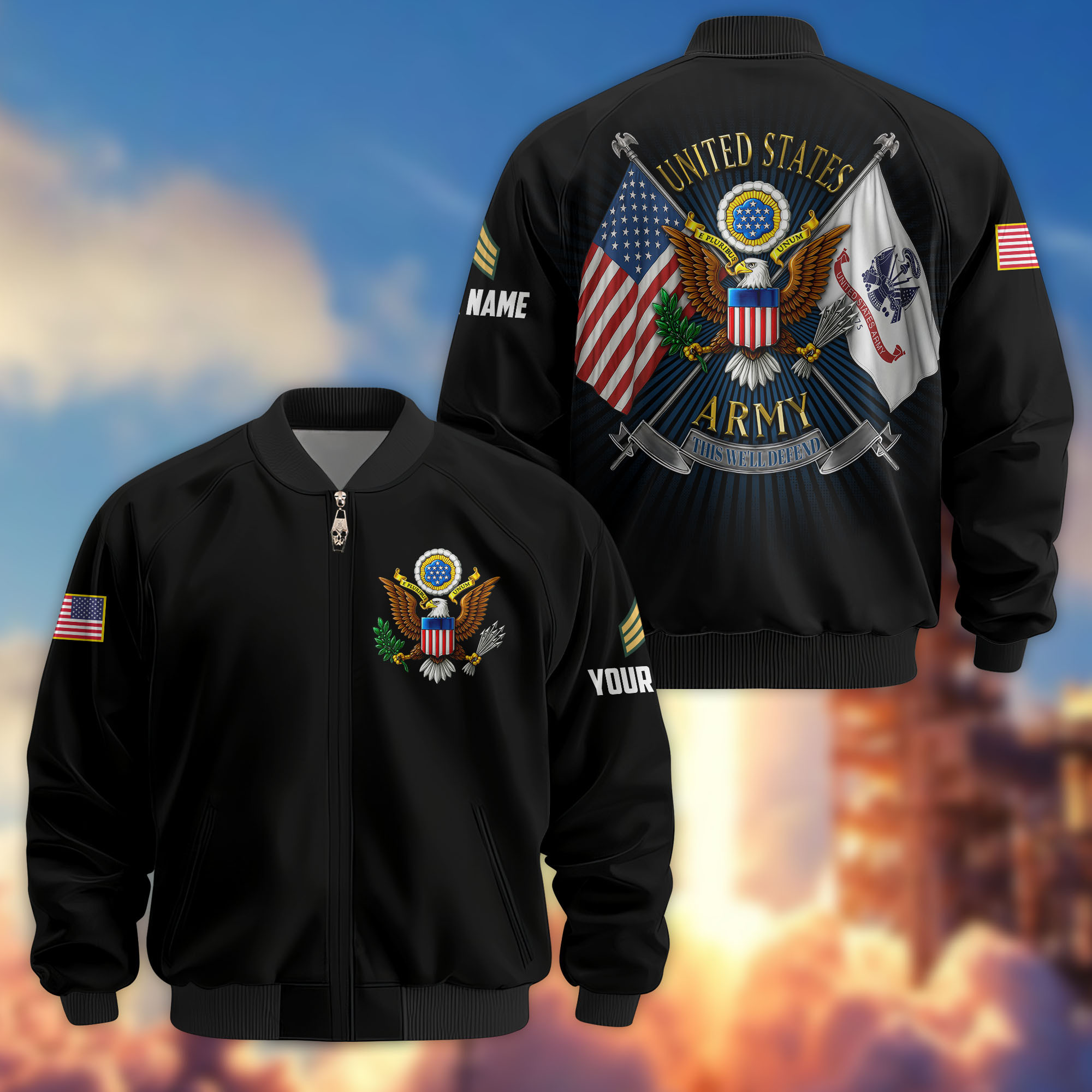 Premium Custom US Army Veteran Bomber Jacket VPVC803701, Gifts For US Army Veteran, Gifts On Father’s Day, Veterans Day