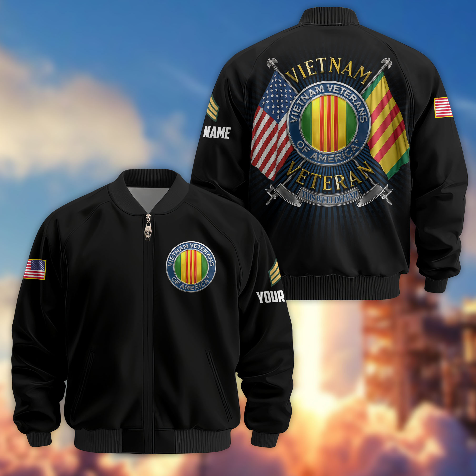 Premium Custom Vietnam Veteran Bomber Jacket VPVC803706, Gifts For Vietnam Veteran, Gifts On Father’s Day, Veterans Day