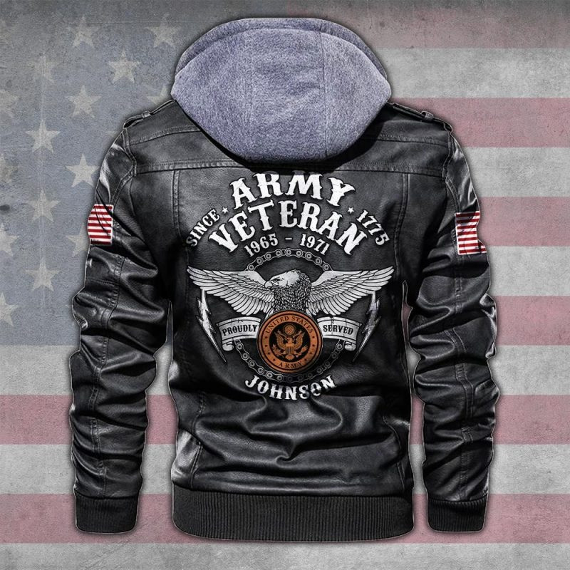 Premium Custom US Army Veteran Leather Jacket VPVC702143, Gifts For Army Veteran, Gifts On Father’s Day, Veterans Day