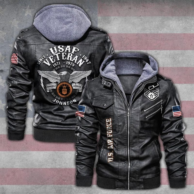 Premium Custom USAF Veteran Leather Jacket VPVC702145, Gifts For Air Force Veteran, Gifts On Father’s Day, Veterans Day