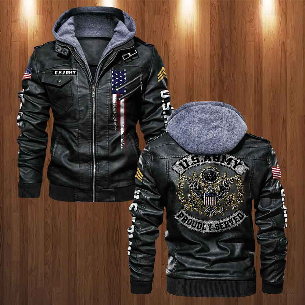 Premium Custom US Army Veteran Leather Jacket VPVC702147, Gifts For Army Veteran, Gifts On Father’s Day, Veterans Day
