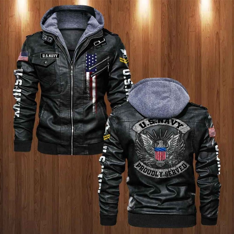 Premium Custom US Navy Veteran Leather Jacket VPVC702153, Gifts For Navy Veteran, Gifts On Father’s Day, Veterans Day