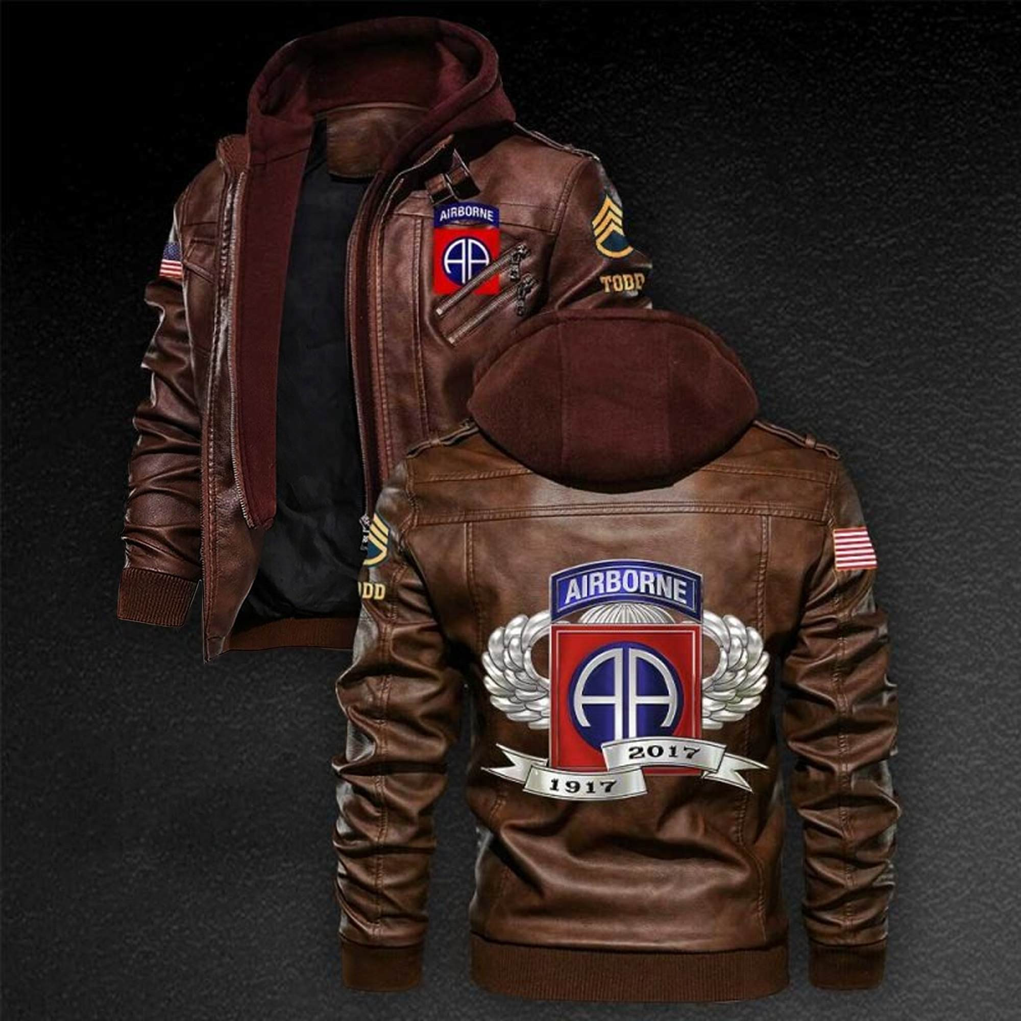 Premium Custom Unit US Army Veteran Leather Jacket VPVC702160, Gifts For Army Veteran, Gifts On Father’s Day, Veterans Day